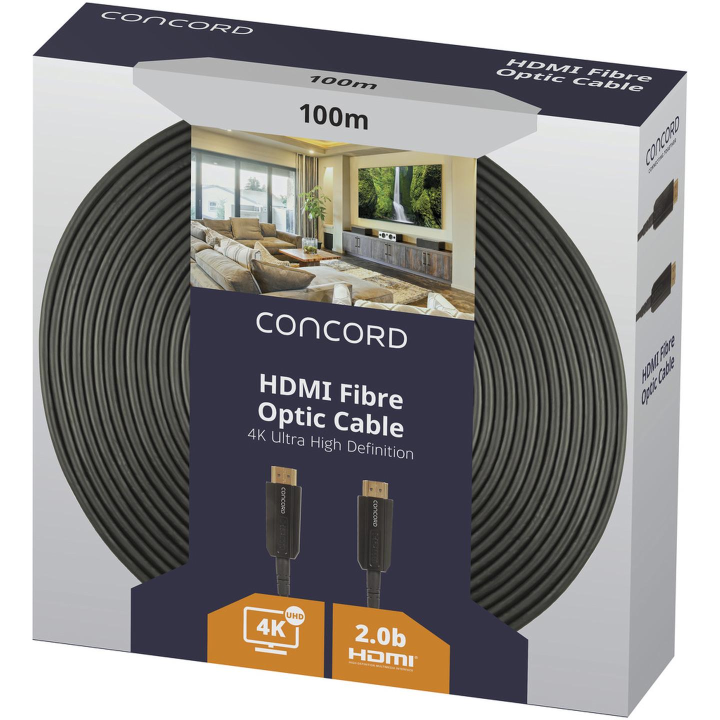 Concord 100m 4K HDMI Fibre Optic Cable