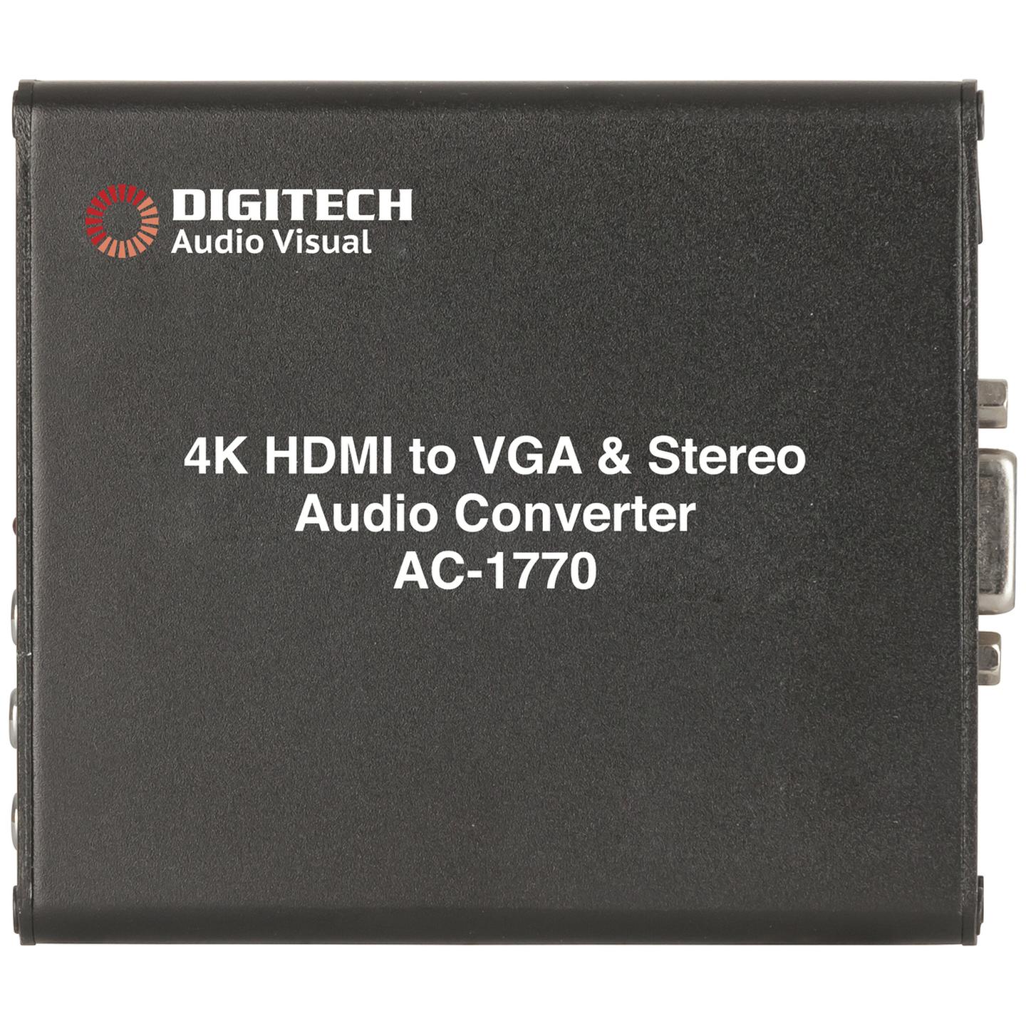 4K HDMI to VGA and Stereo Audio Converter
