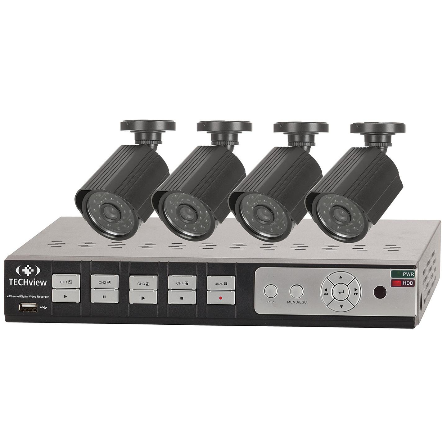 Network 4 Channel DVR Kit with 4 High Resolution Cameras