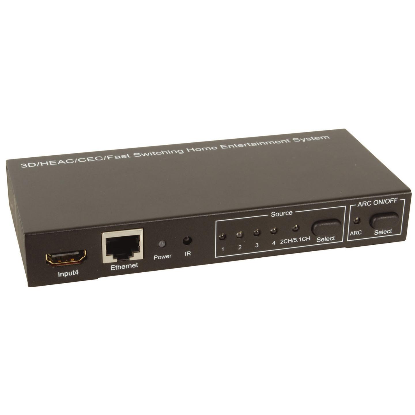 4 Input HDMI Switcher with Audio Return and Ethernet