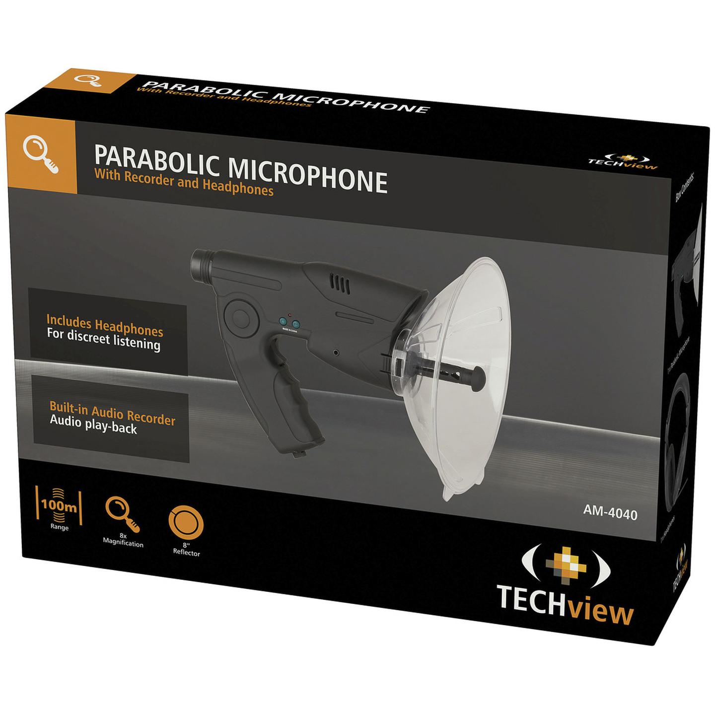 Spy Parabolic Microphone with Recorder and 8x Magnifier