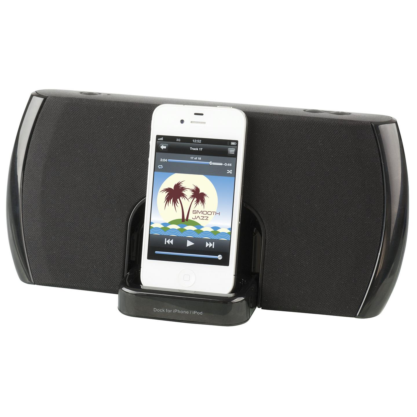 Portable Stereo Speakers/Charger with Docking Station for iPhone/iPod
