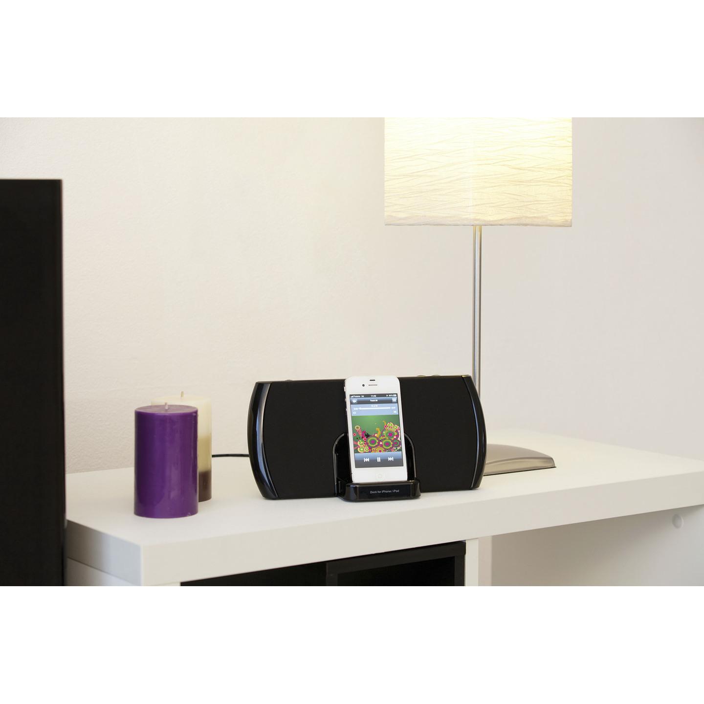 Portable Stereo Speakers/Charger with Docking Station for iPhone/iPod