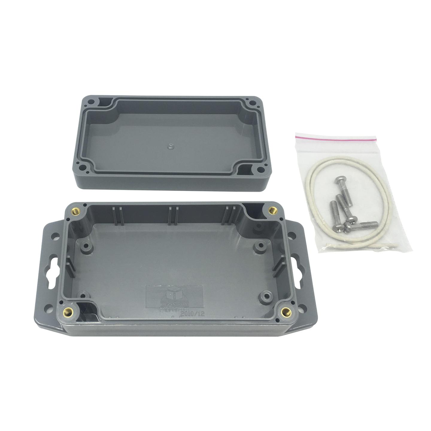 IP65 Sealed ABS Enclosures - Dark Grey with Mounting Flange - 115x65x40mm