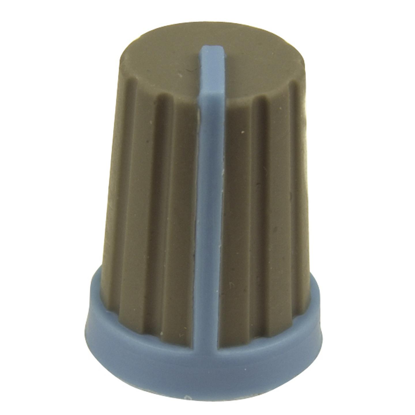 Knob Plastic Push On 18T Spline Gry/Blu