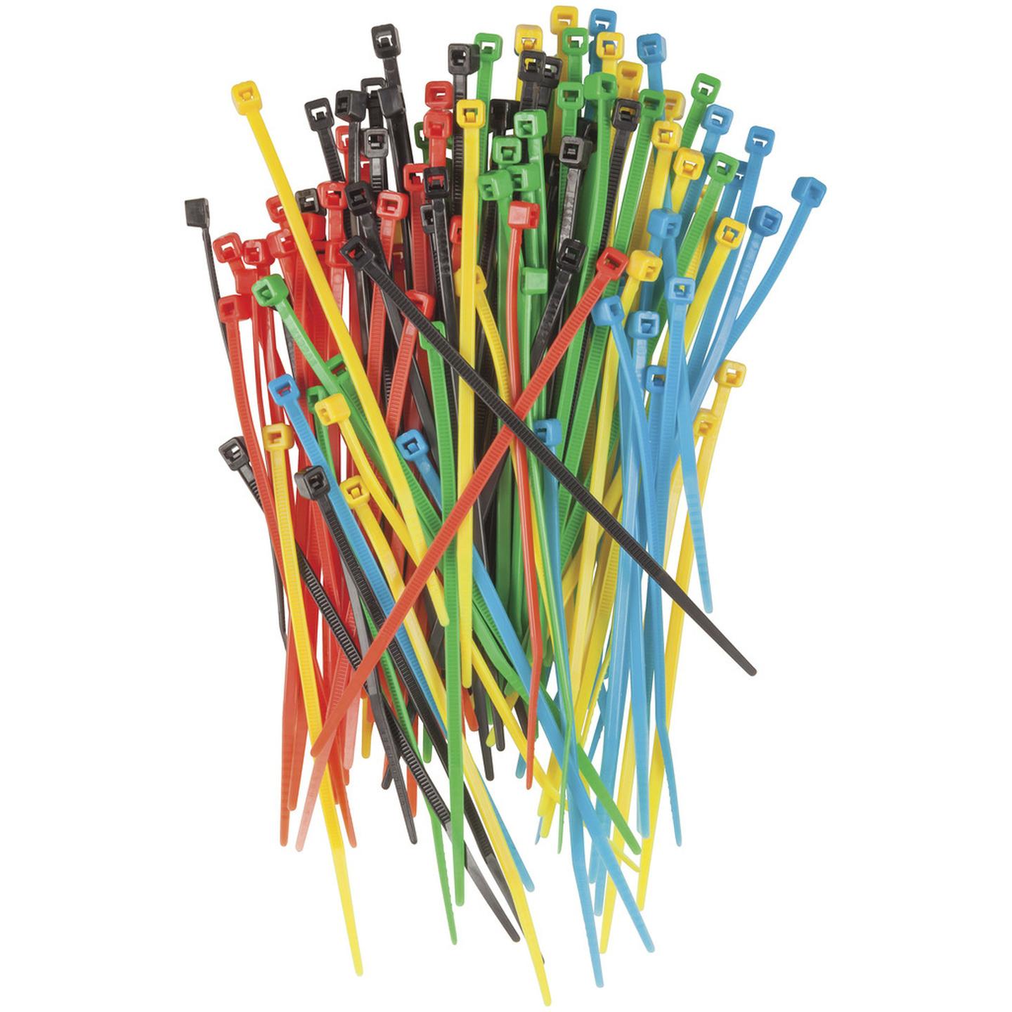 100mm Coloured Cable Ties - Pack of 125