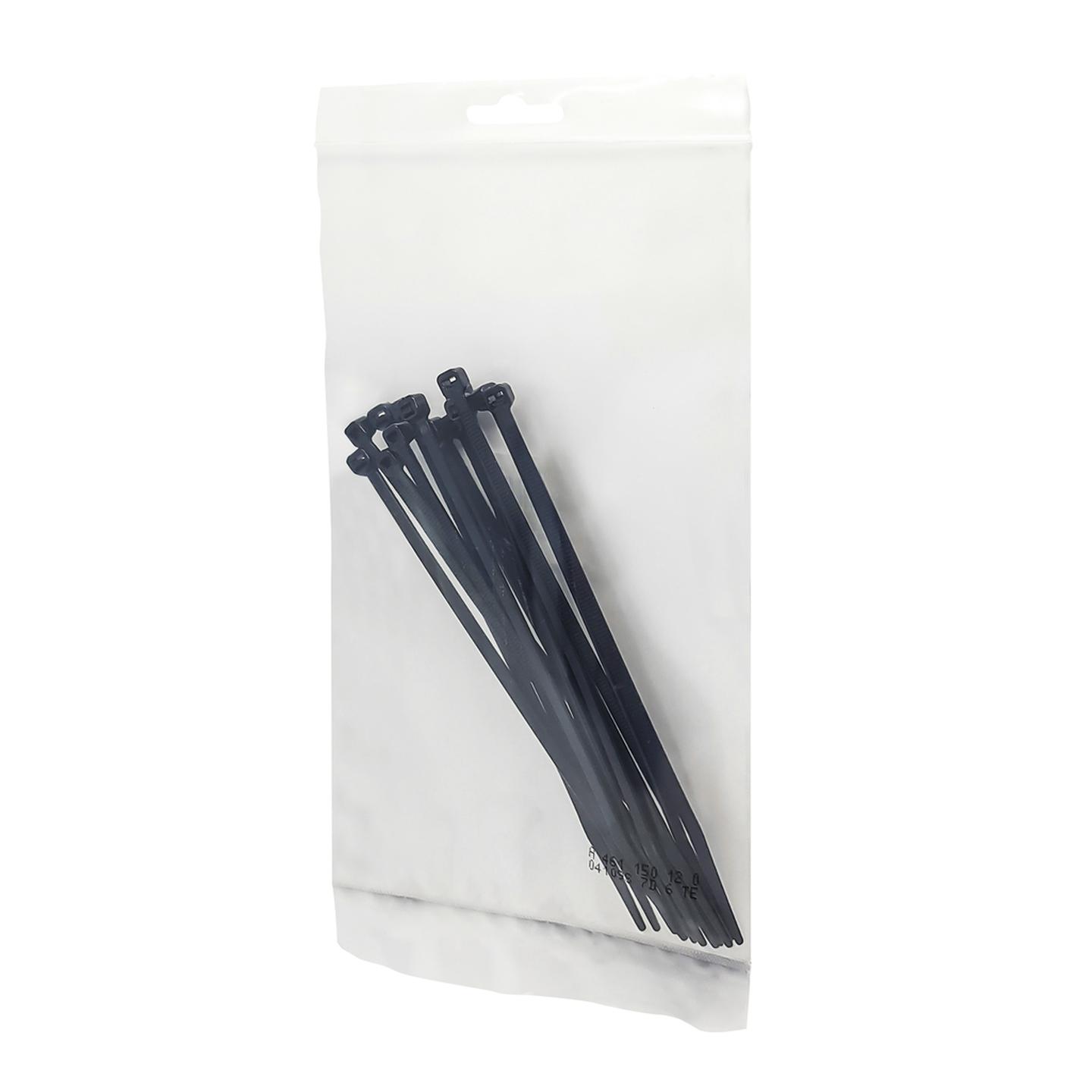 150mm Black Cable Ties - Pack of 15