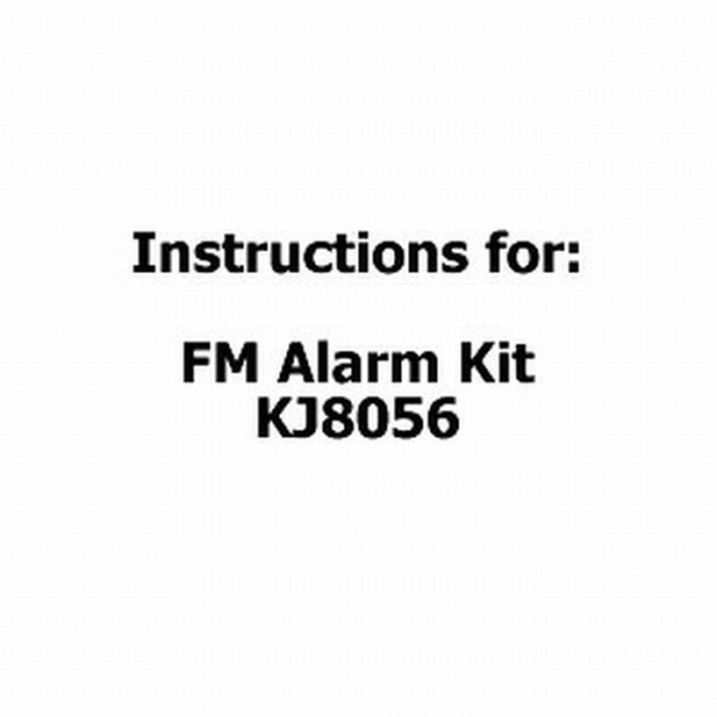 Instructions For FM Alarm Kit KJ8056