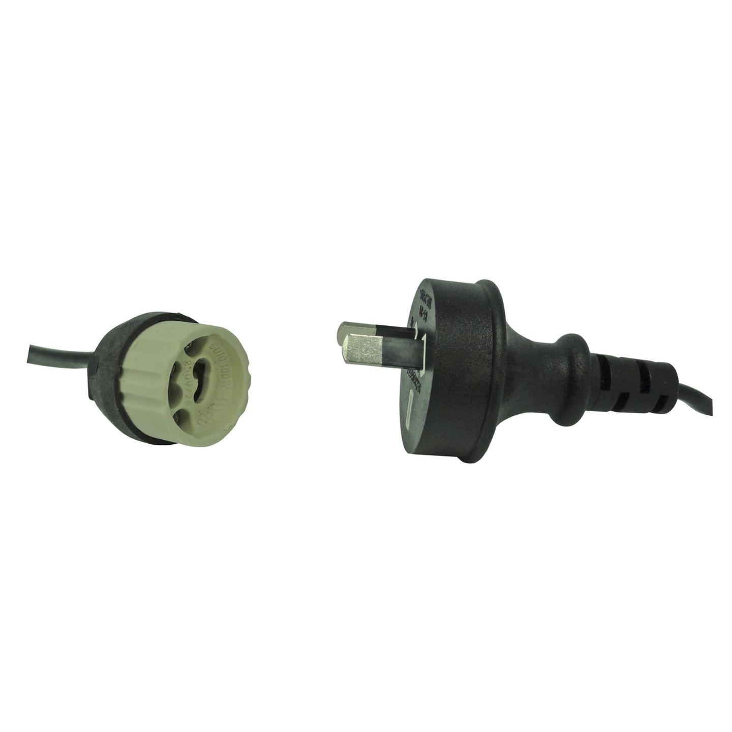GU10 Socket to 2 Pin 240V Plug - 800mm