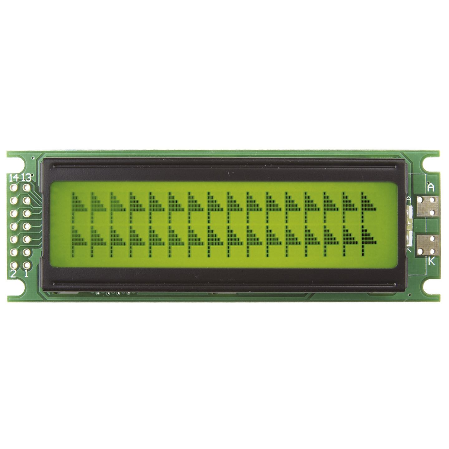 LCD Panel 2 Line 16 Character with Backlight - Wide Angle Viewing