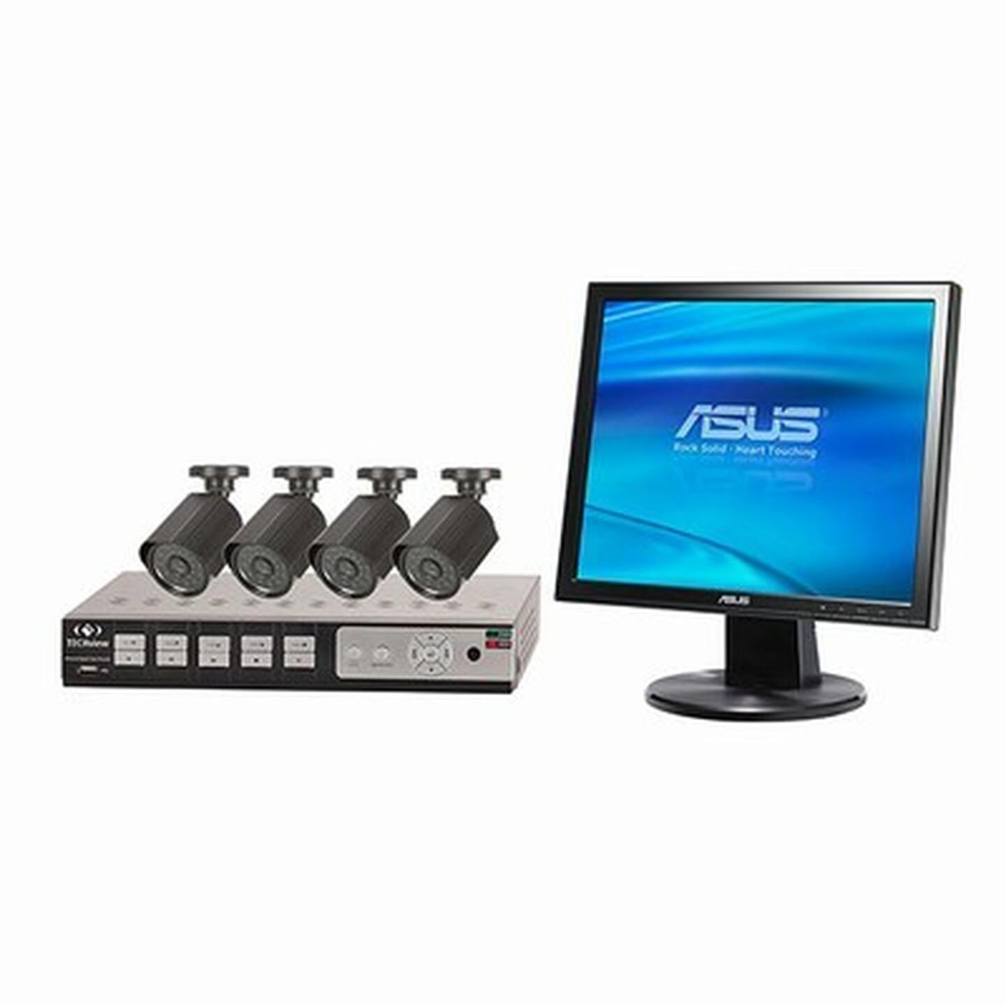 Network 4CH DVR Kit with 17 ASUS Monitor & 4 High Res Cameras
