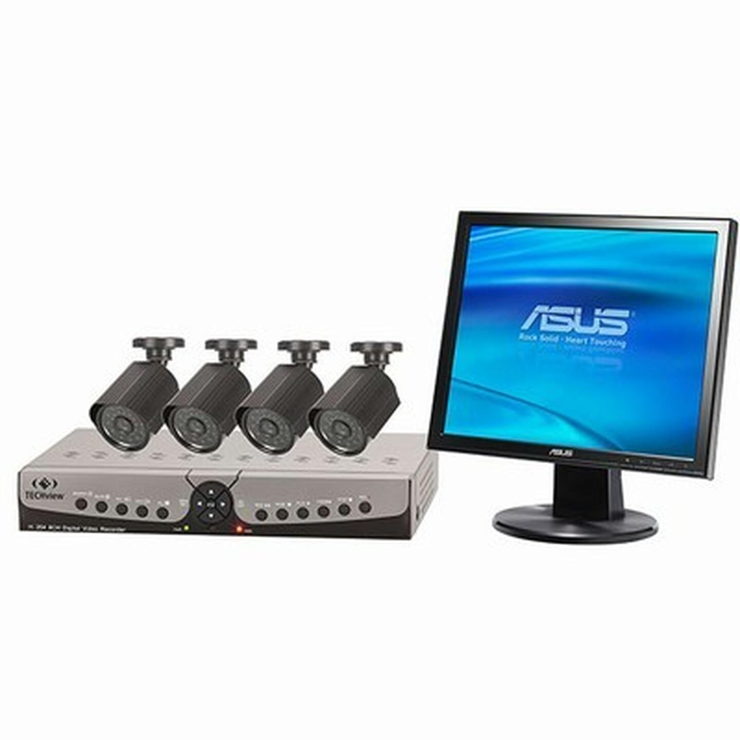 Network 8CH DVR Kit with 17 ASUS Monitor & 4 High Res Cameras