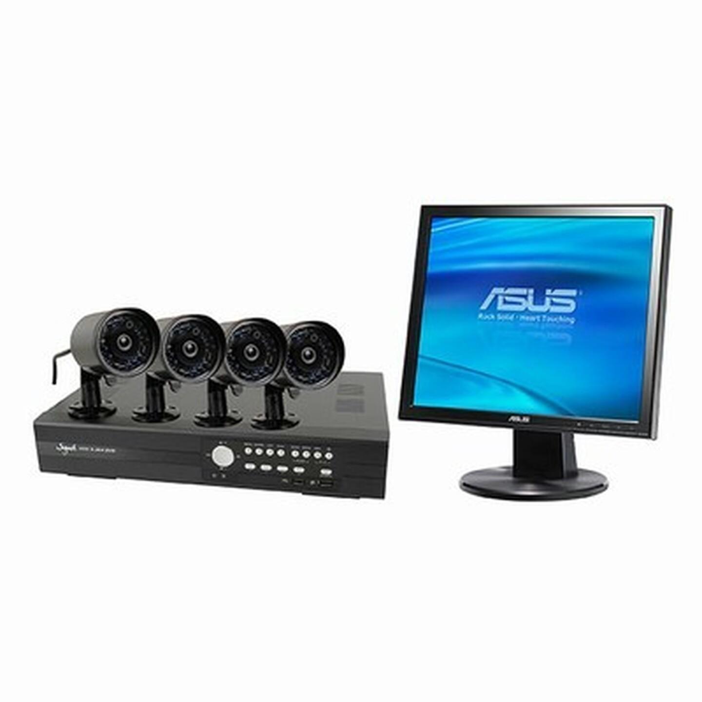 Network 4CH DVR Kit with 17 ASUS Monitor &4 x CCD High Res Cameras