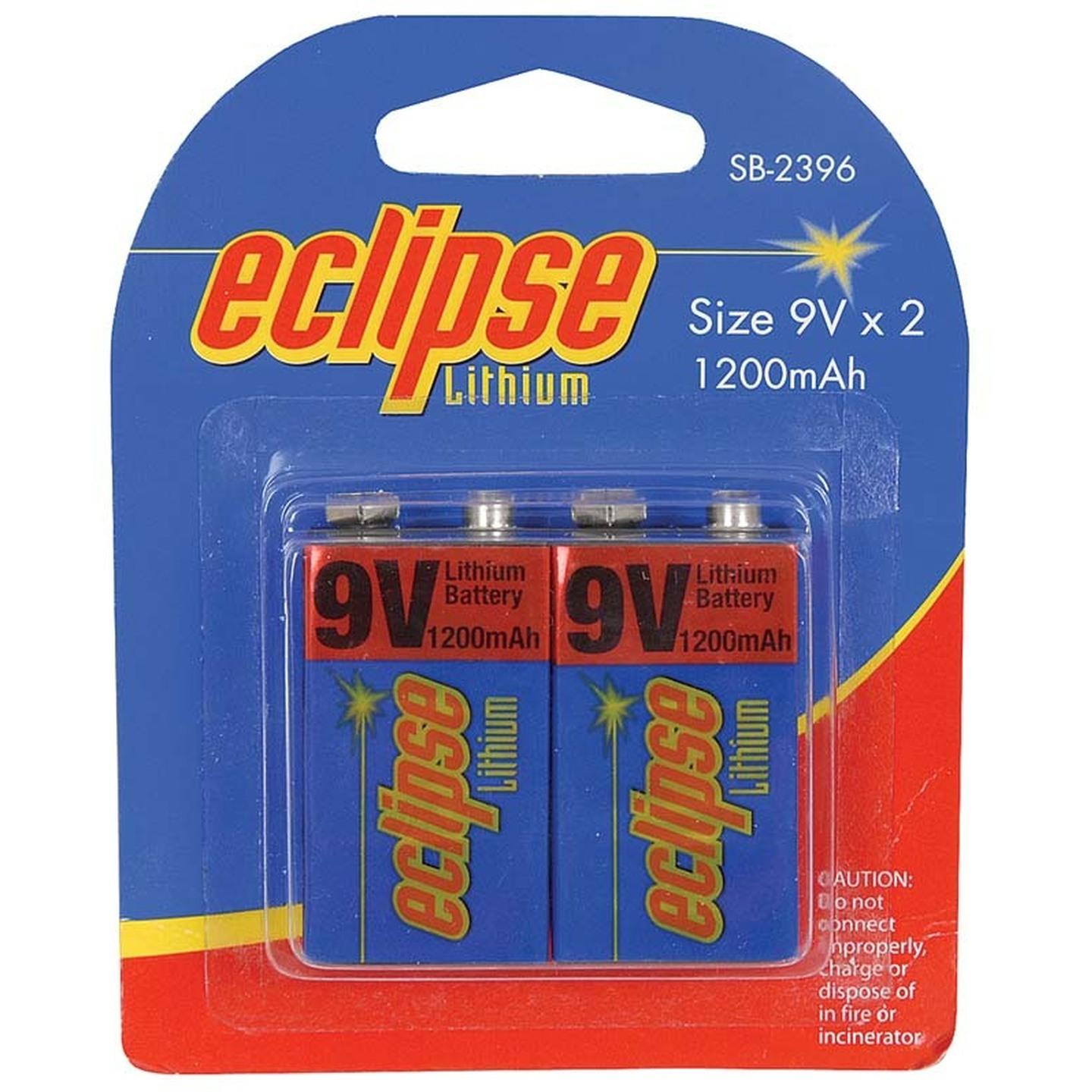 Eclipse Lithium 9V Battery 1200mAh Pack 2