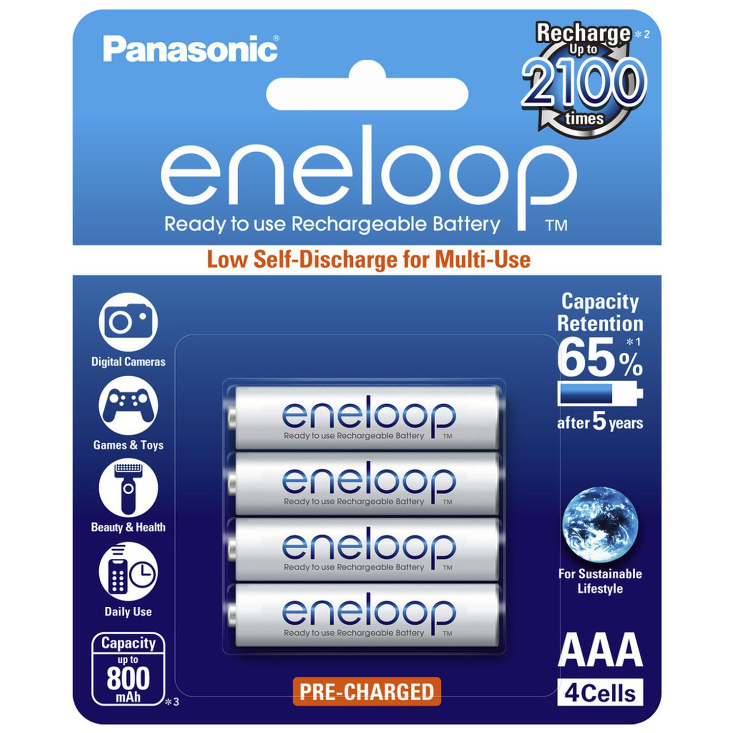 Panasonic Eneloop Ni-MH 1.2V 800mAH - AAA 4 Pack