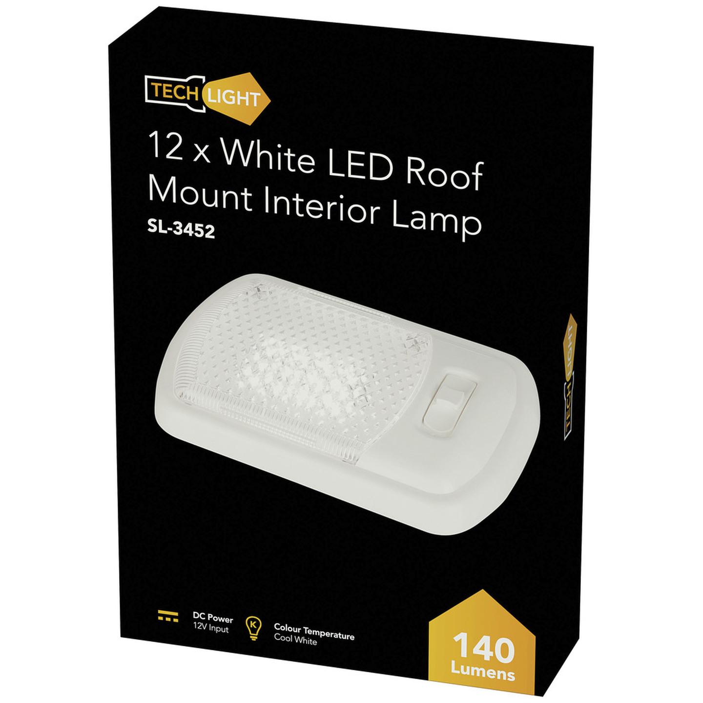 12 White LED Roof Mount Interior Lamp