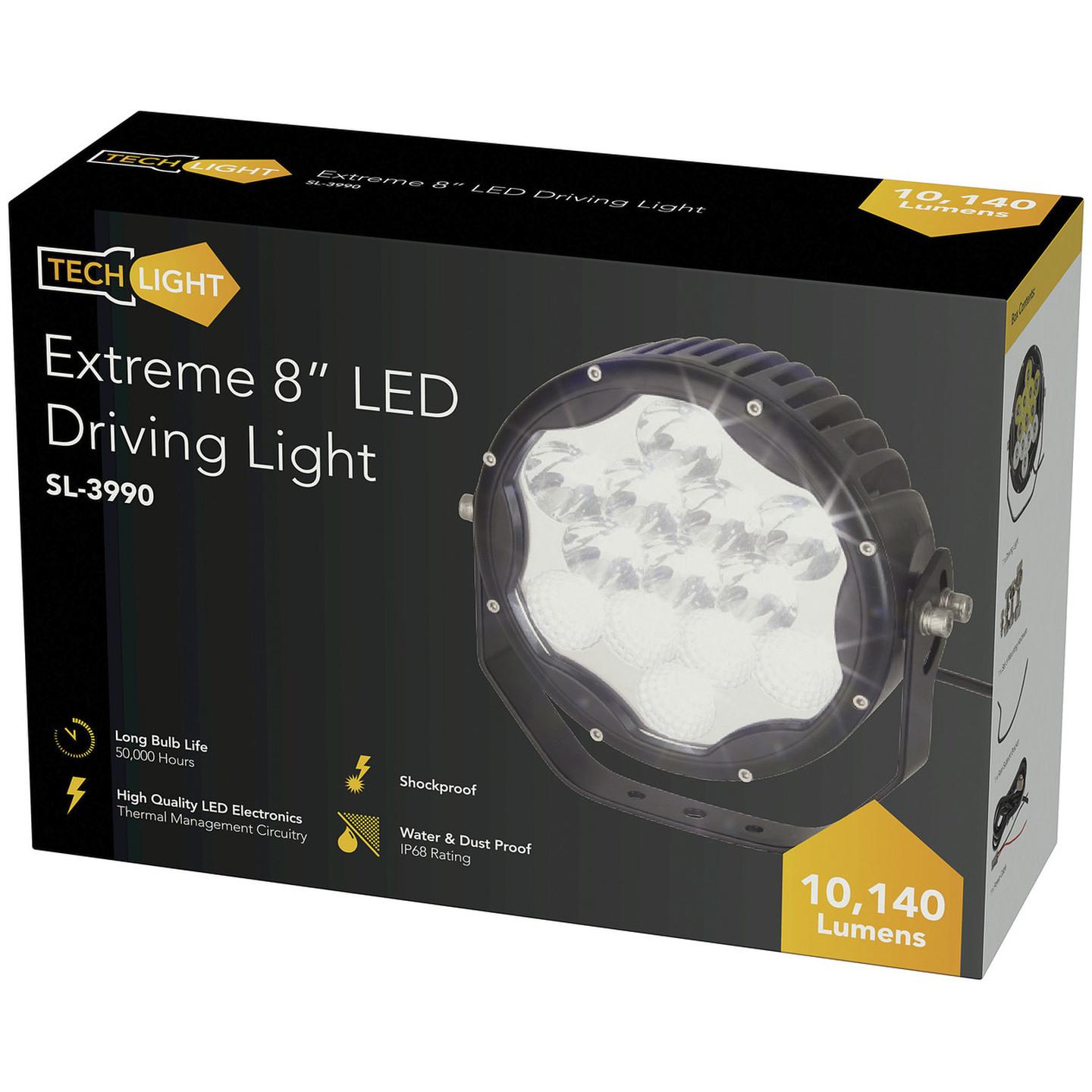 10000 Lumen Extreme 8 LED Driving Light - Combo Beam