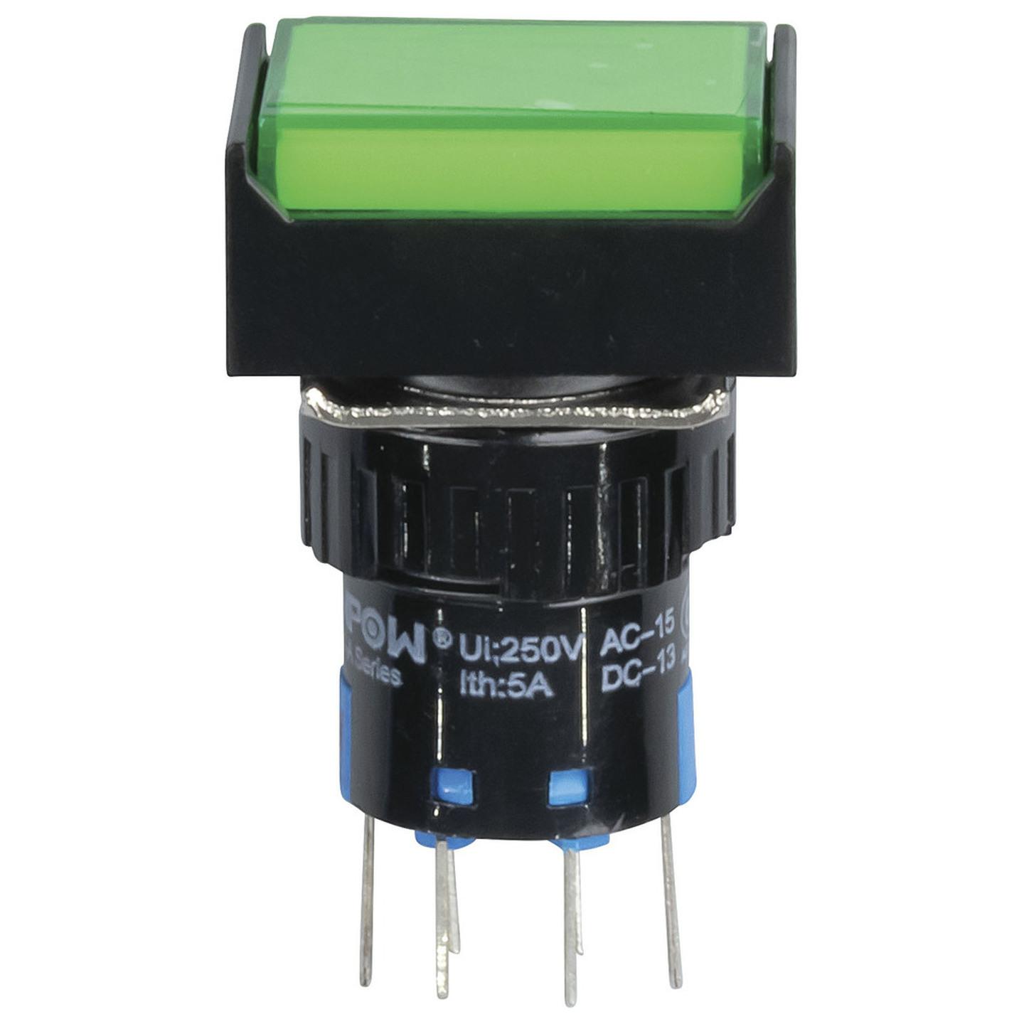 DPDT Illuminated Pushbutton IP65 Green