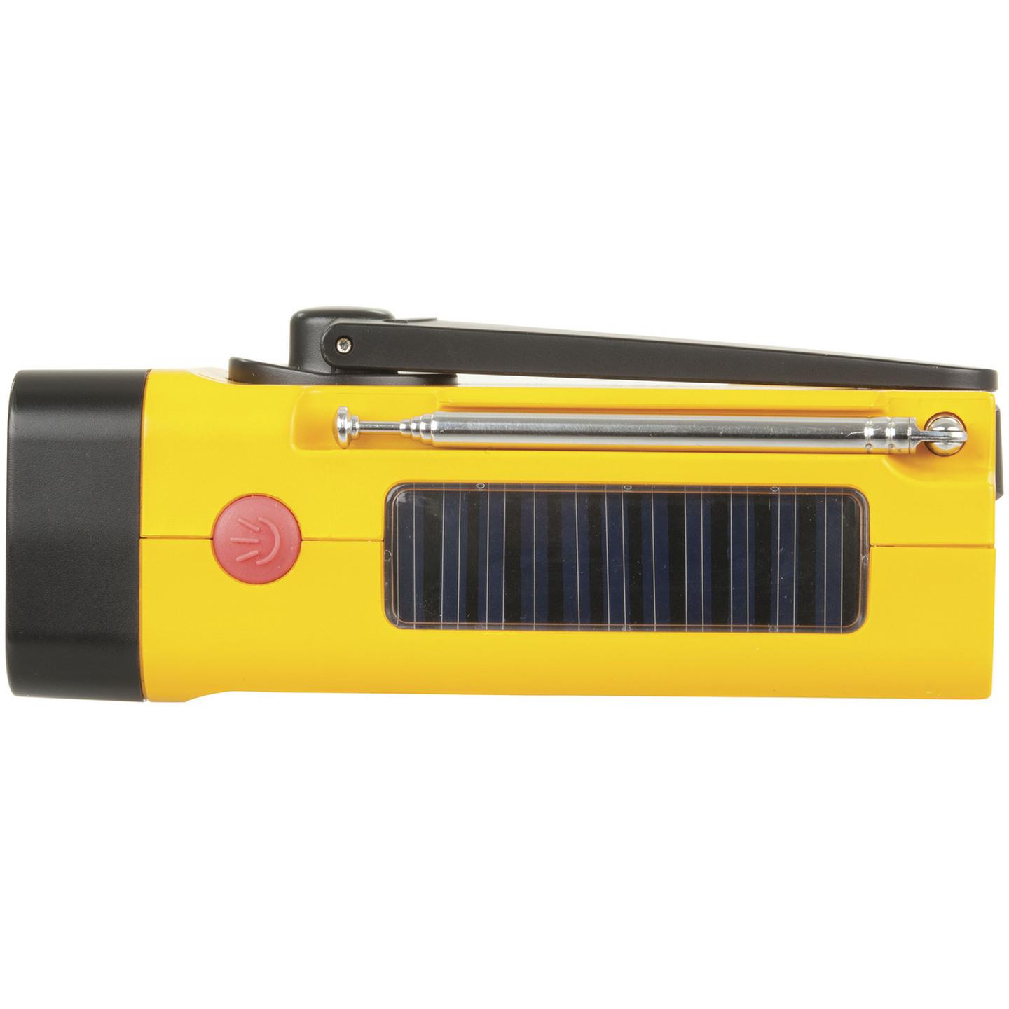 LED Torch/Radio/USB Charger Dynamo with Built-in Solar Panel