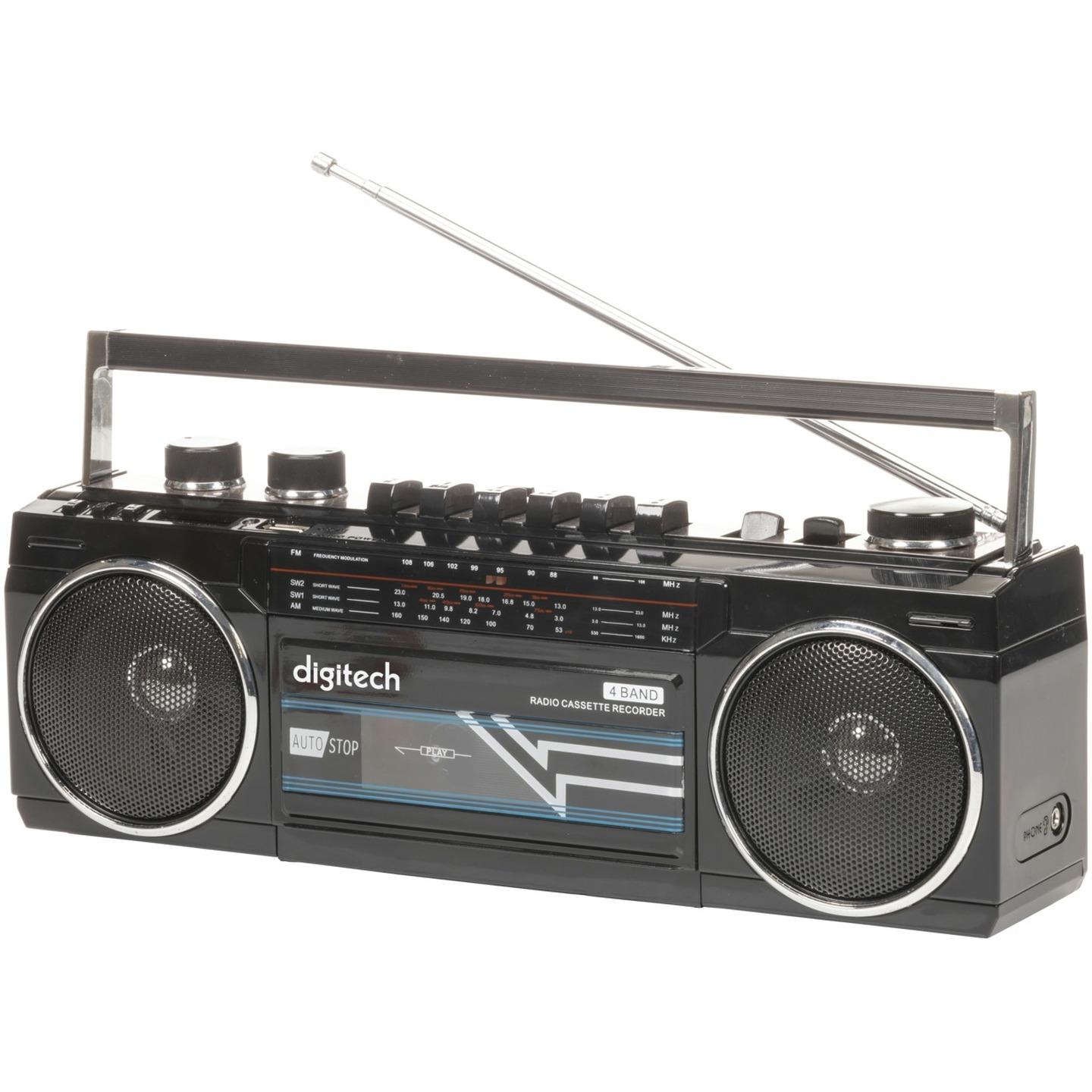Boom Box with Cassette Bluetooth and AM/FM Radio