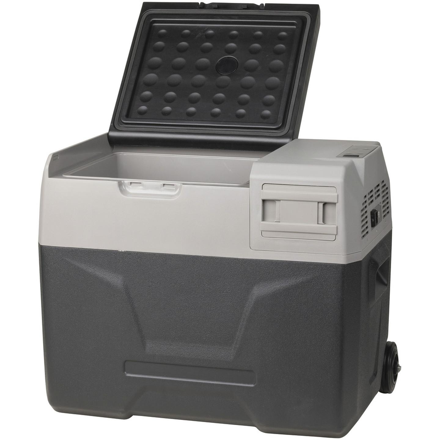 40L Rovin Portable Fridge or Freezer with Solar Charger Board plus Handles  Wheels and Supports Removable Battery
