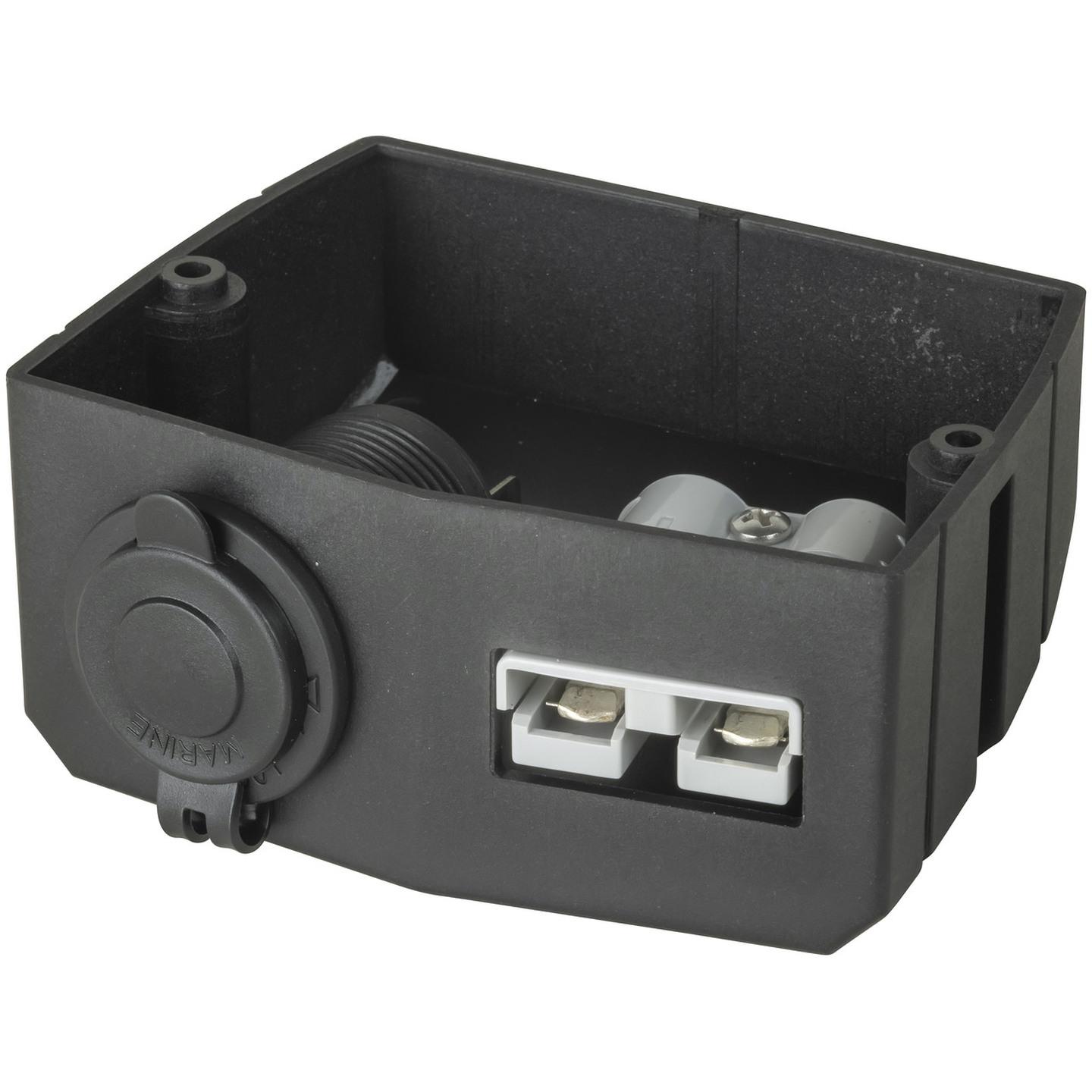 Surface Mount Bracket with 50A Battery Connector and Twin USB Sockets