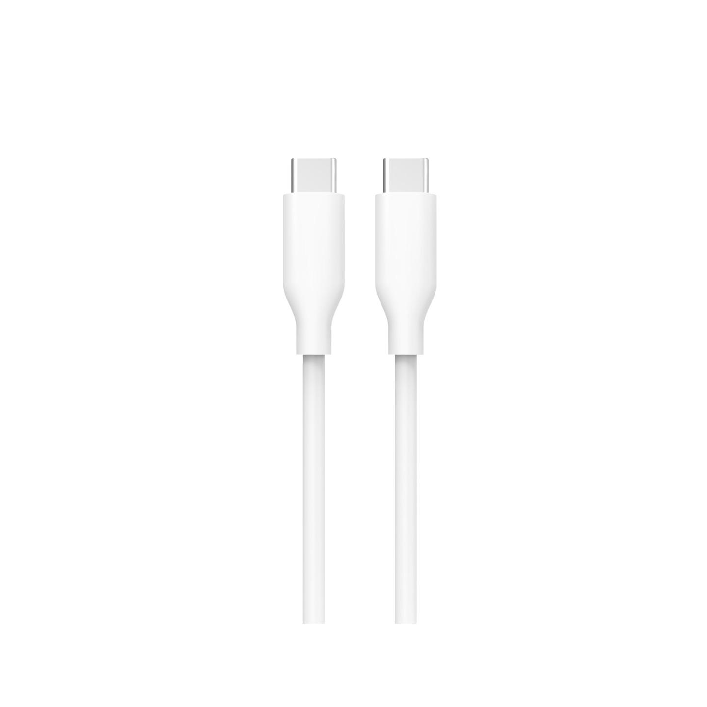 White Silicone USB Type-C to USB Type-C Cable 1.2m