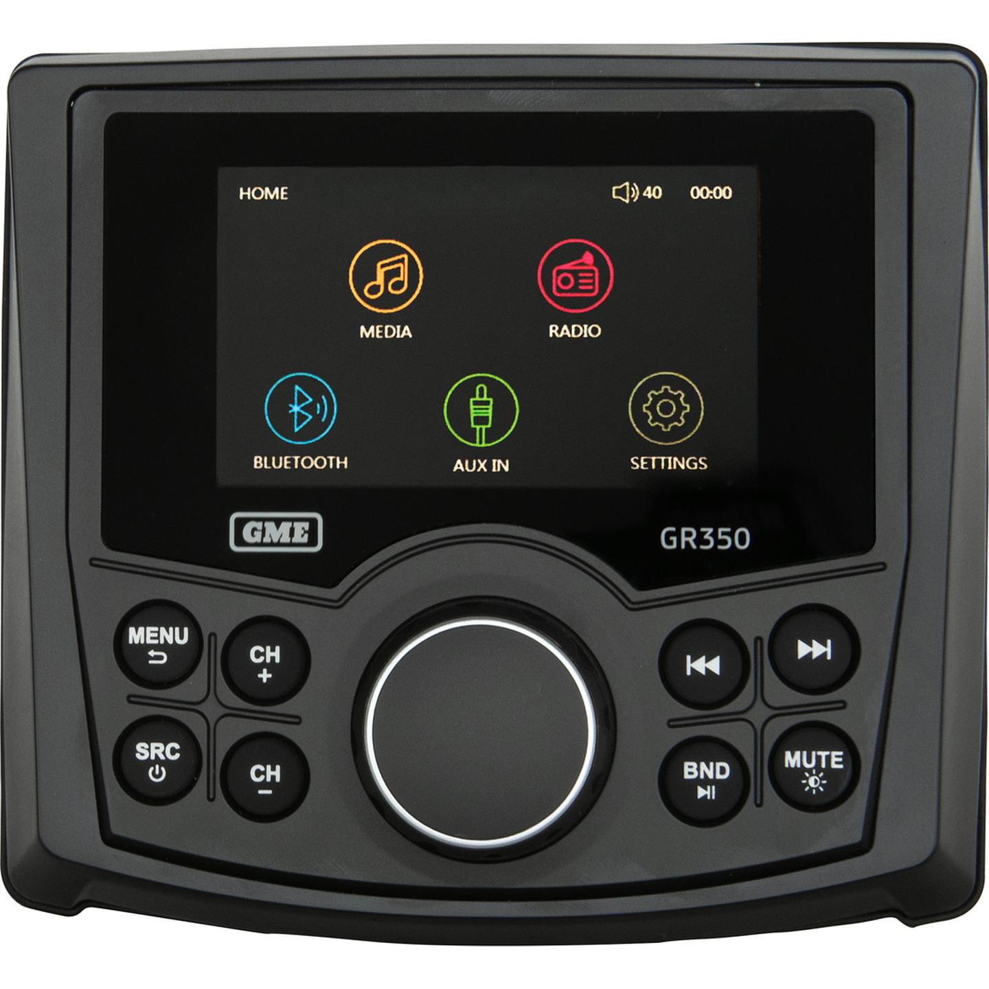 GME AM/FM IP54 Compact Marine Stereo with Bluetooth - Black