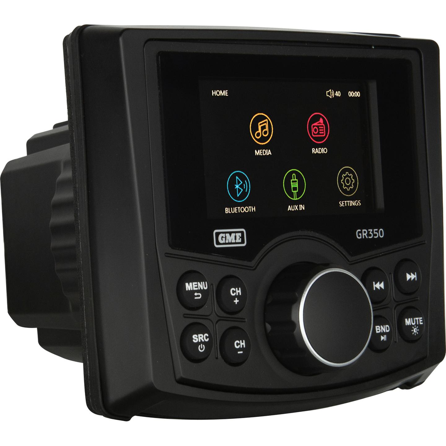 GME AM/FM IP54 Compact Marine Stereo with Bluetooth - Black