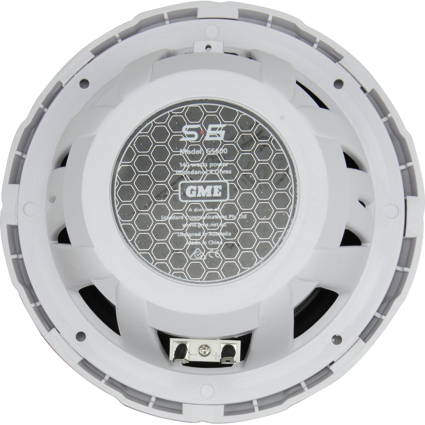 GME 140 Watt IP54 Marine Flush Mount Speakers - 180mm Pair - White