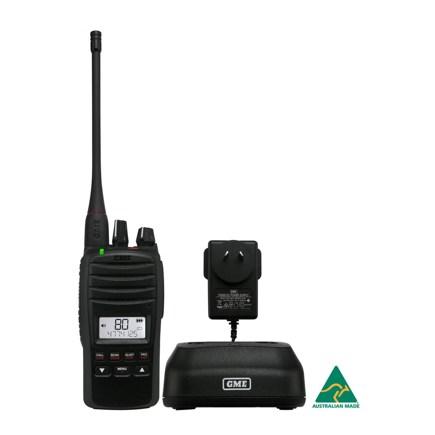GME 5/1 Watt IP67 UHF CB Handheld Radio - Blaze Orange