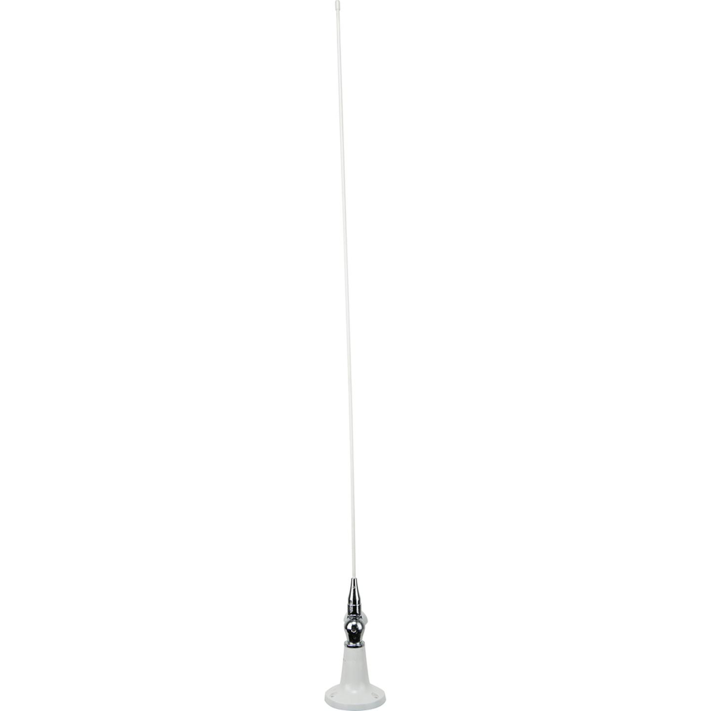 GME 820mm VHF Deck Mount Antenna Base and 3m Lead - White
