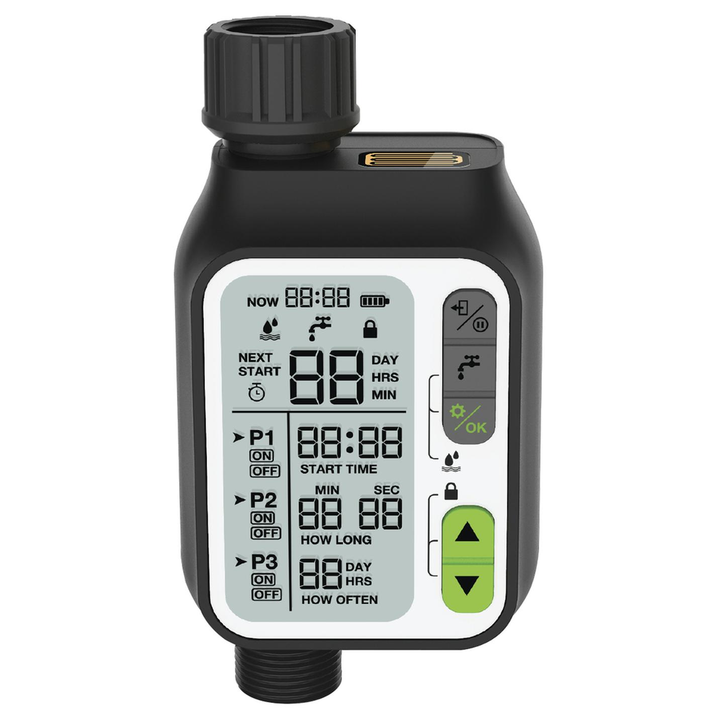 Digital Irrigation Timer with 3 Individual Timers and Water Sensor