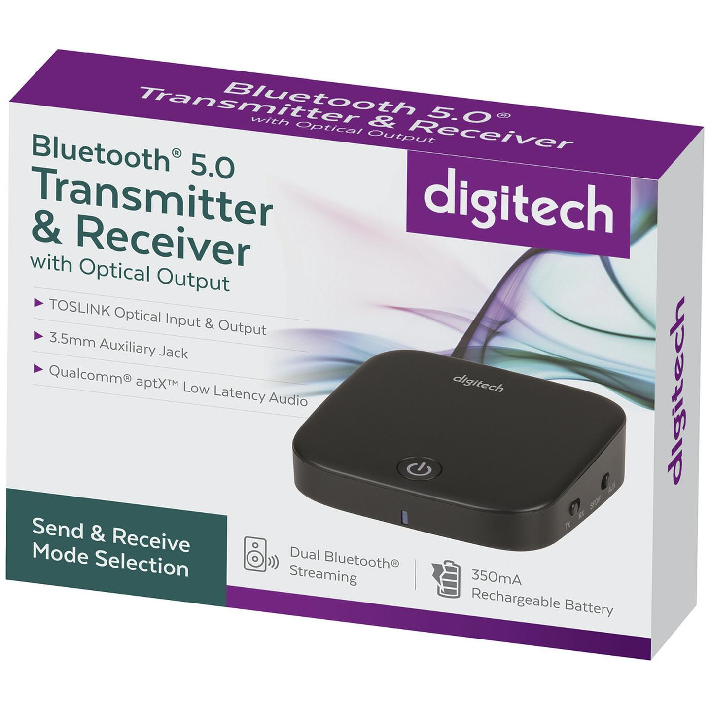 Digitech Bluetooth 5.0 Audio Transmitter and Receiver with Optical Output