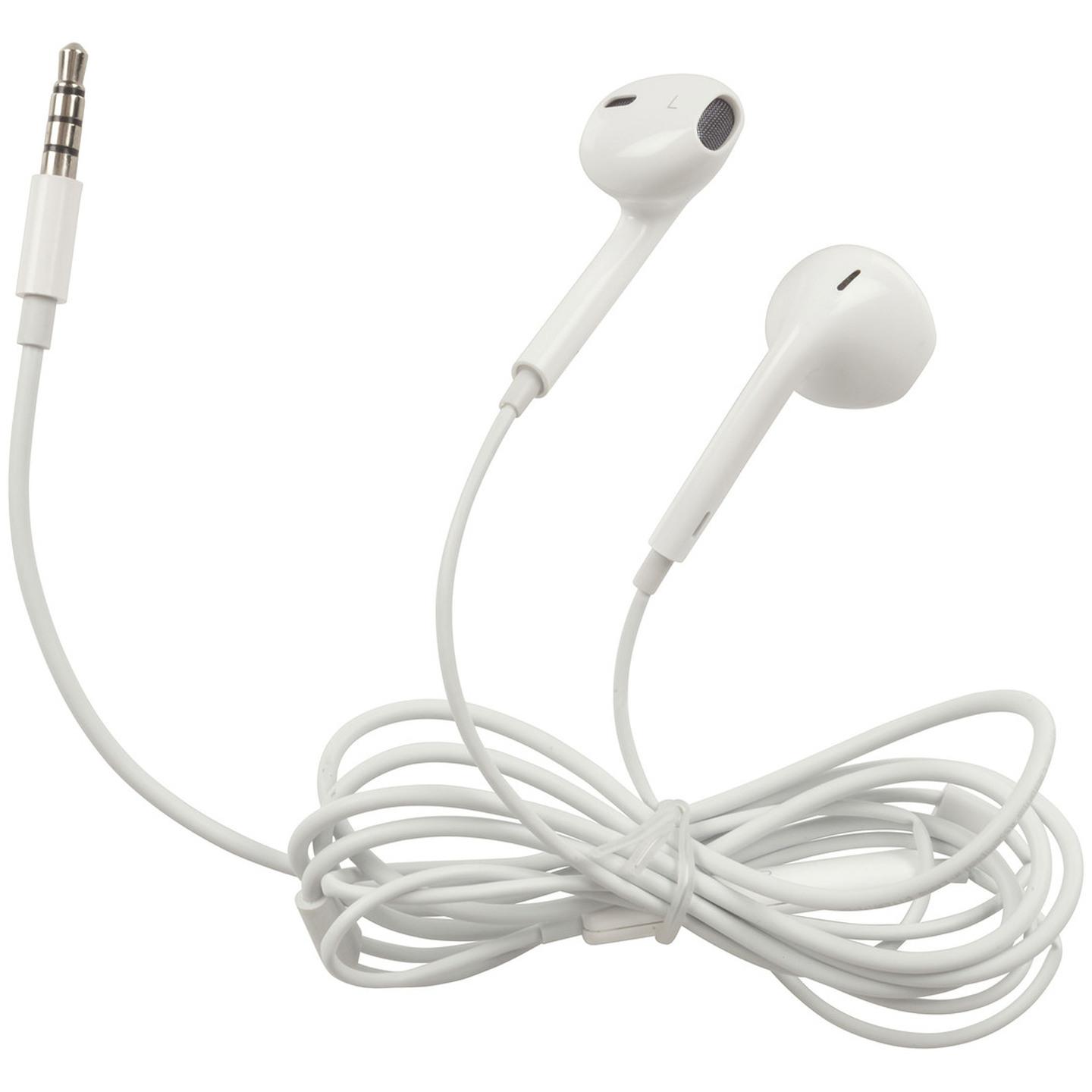 Digitech White Stereo Earphones with Microphone and Volume Control