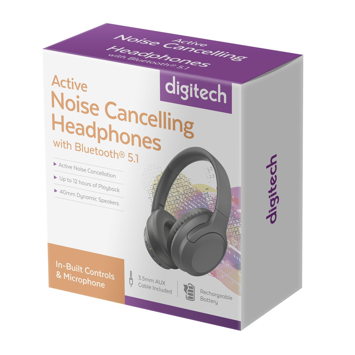 Digitech Active Noise Cancelling Headphones with Bluetooth