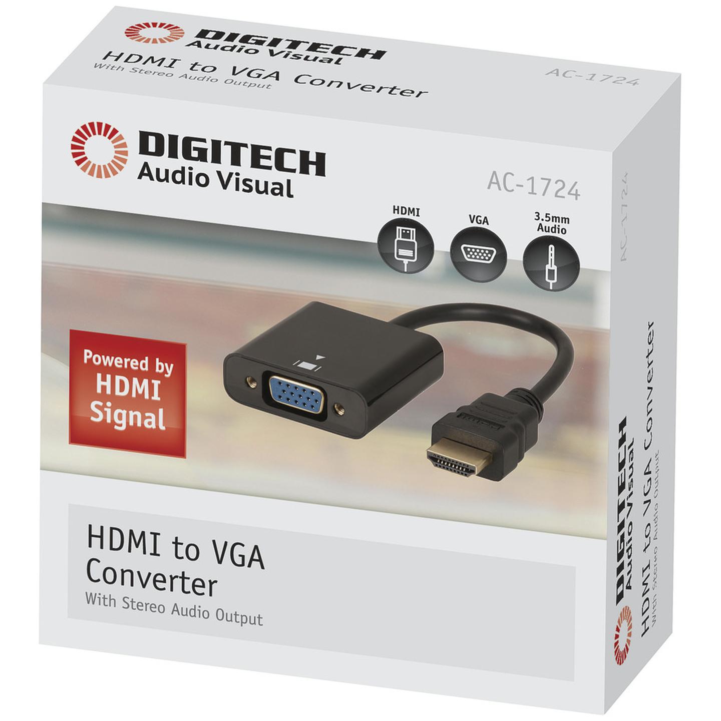 Digitech HDMI to VGA Converter with Stereo Audio Output