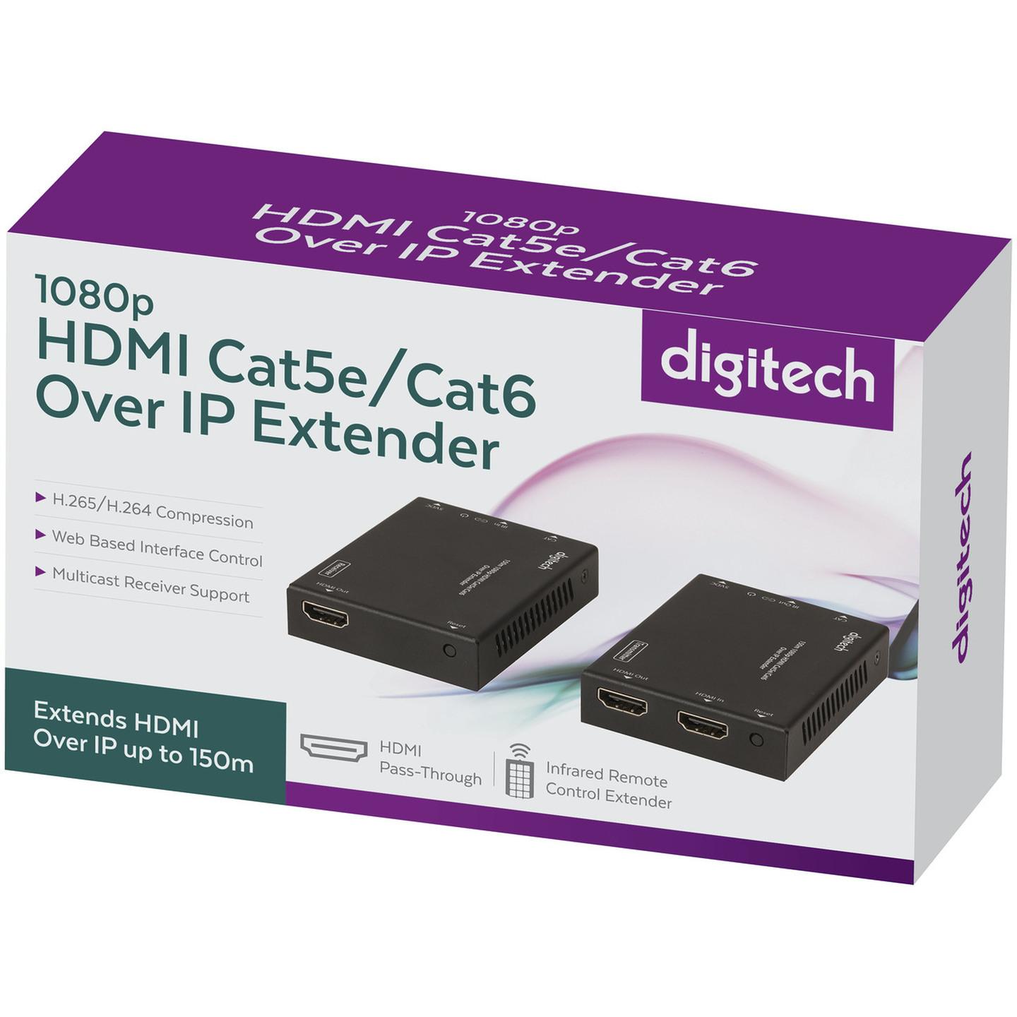 Digitech 150m 1080p HDMI Cat5e/Cat6 Over IP Extender