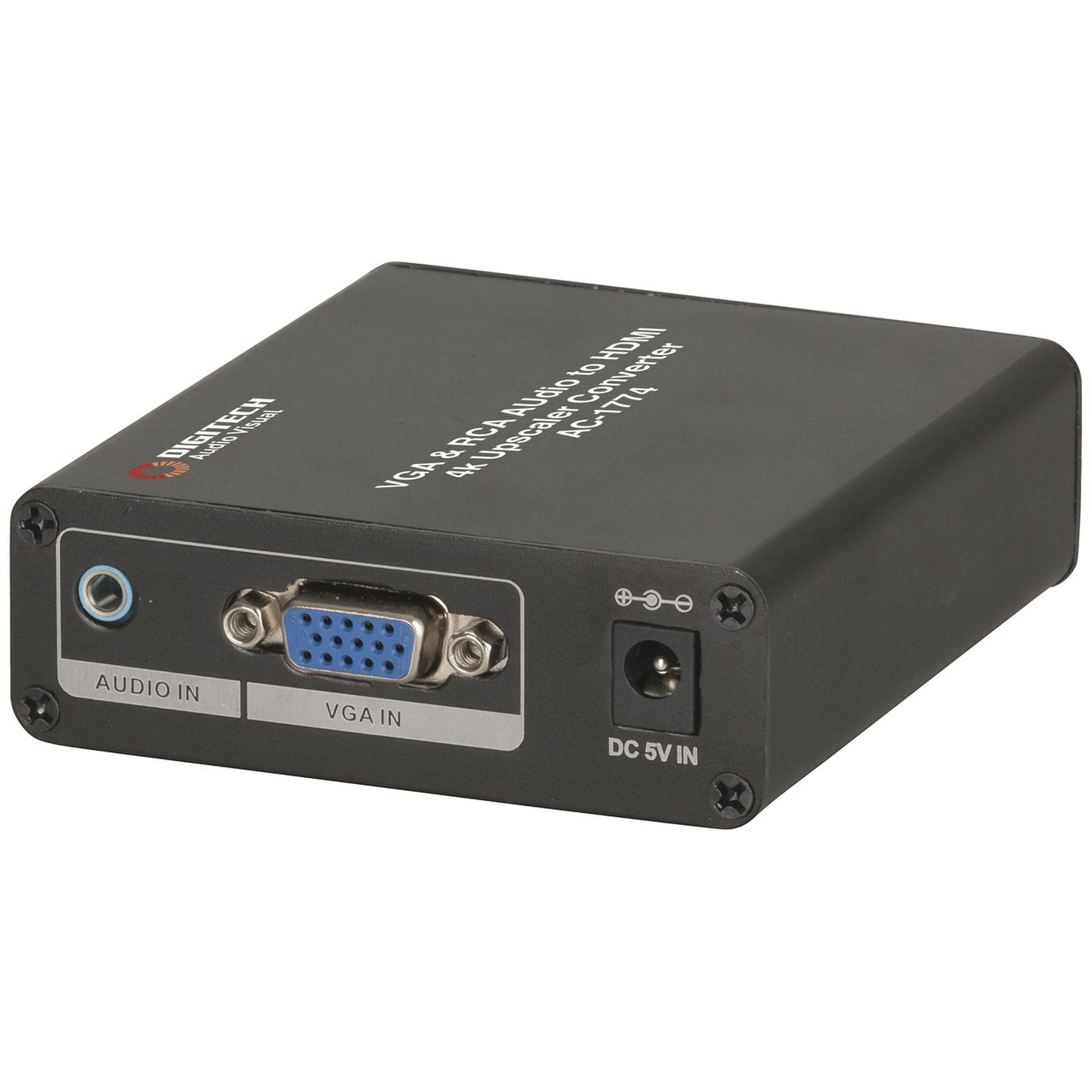 VGA and RCA Audio to HDMI 2.0 4K Upscaler Converter