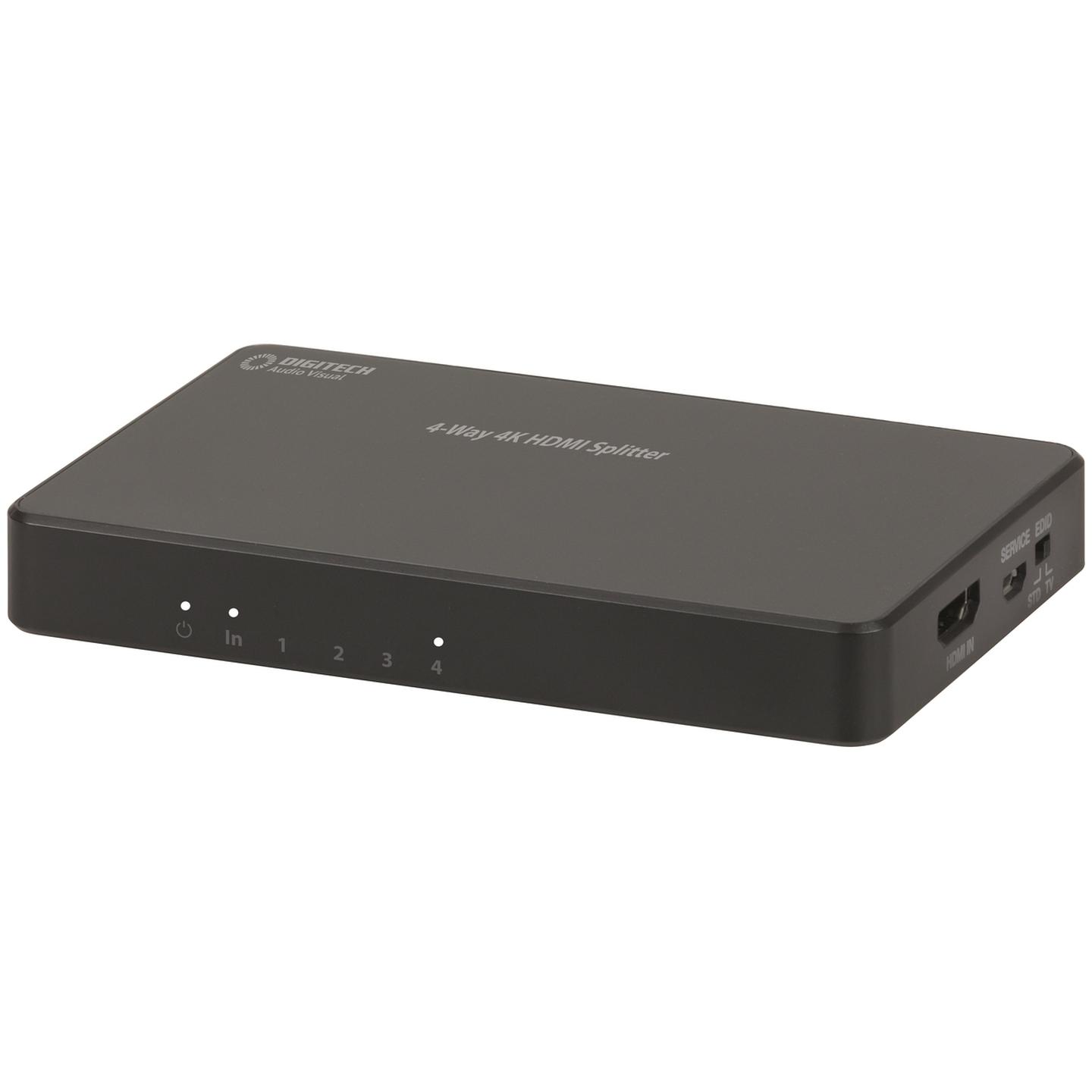 4-Way HDMI Splitter with 4K UHD and HDR Support