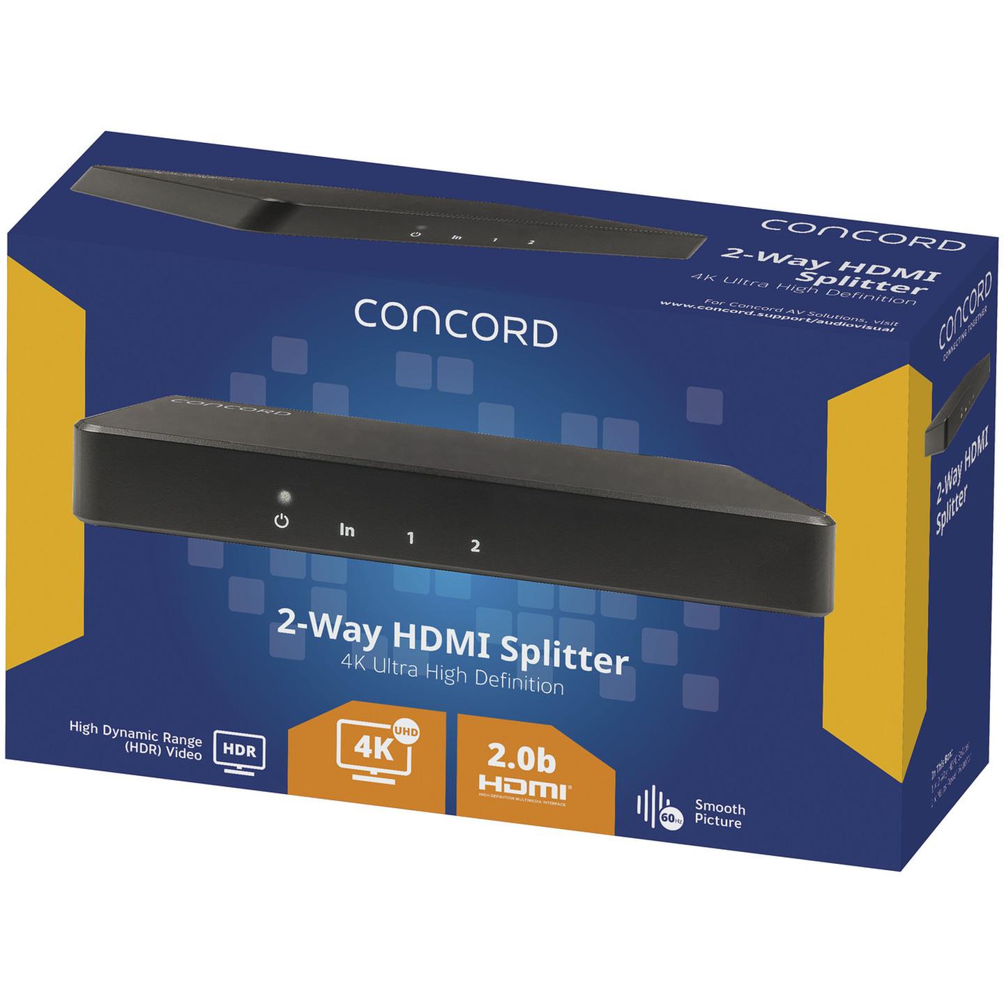 Concord 2 Way 4K HDMI Splitter