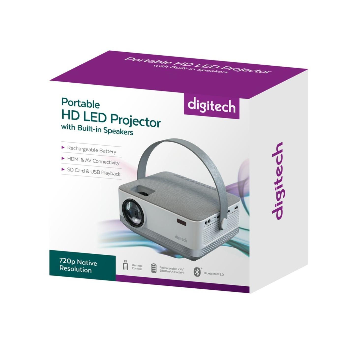 Digitech Portable HD LED Rechargeable Projector with HDMI/USB