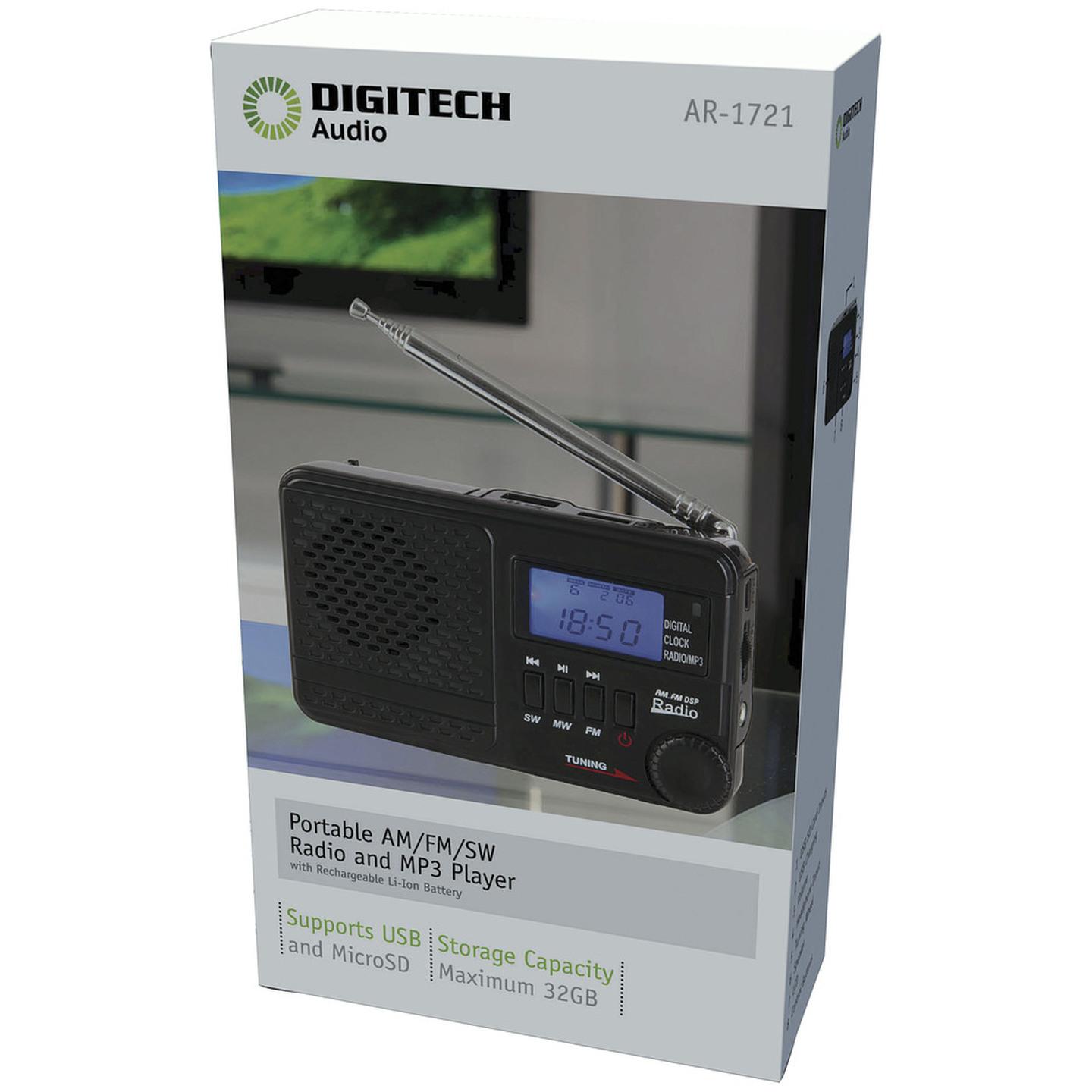 Digitech AM/FM/SW Rechargeable Radio with MP3