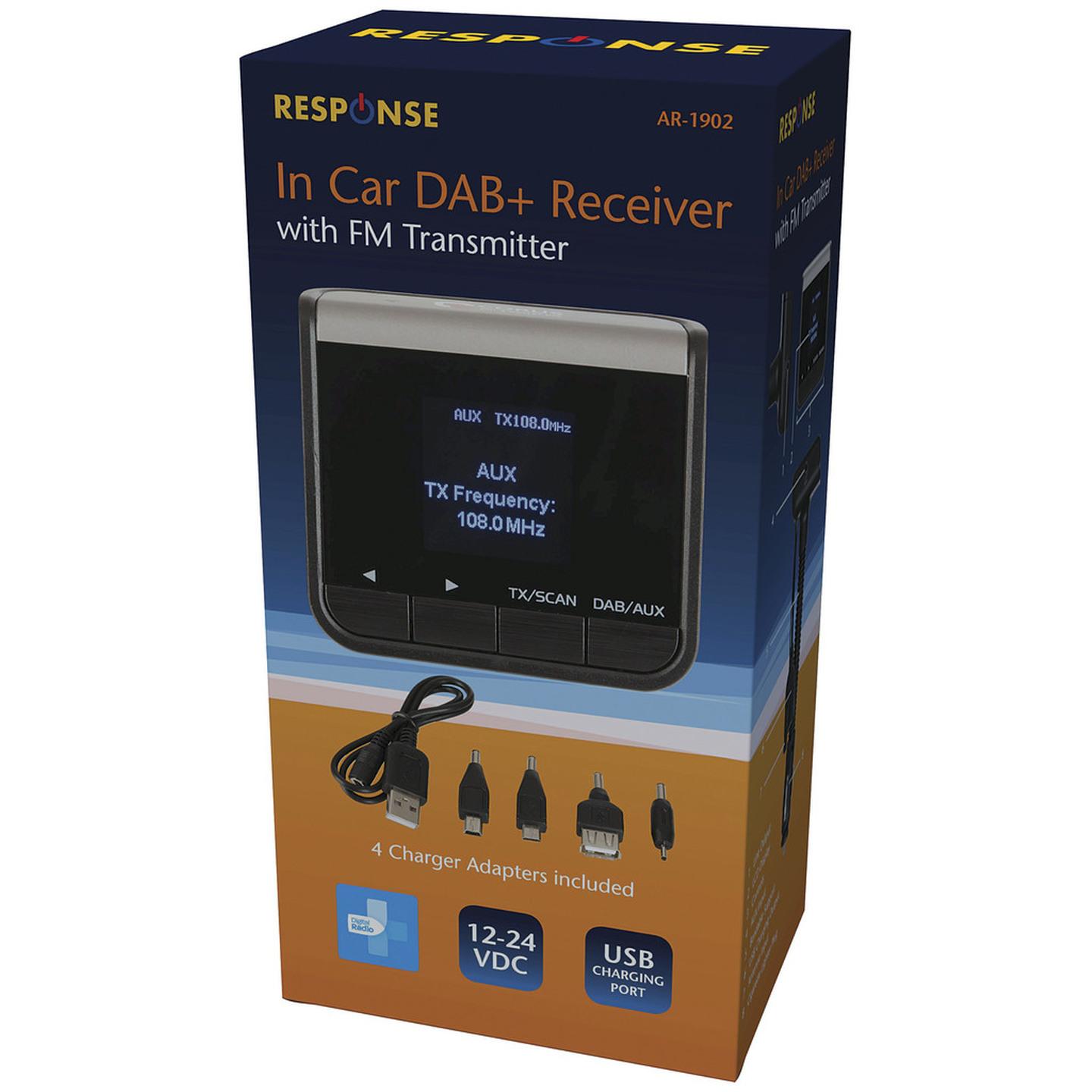 In Car DAB Receiver with FM Transmitter