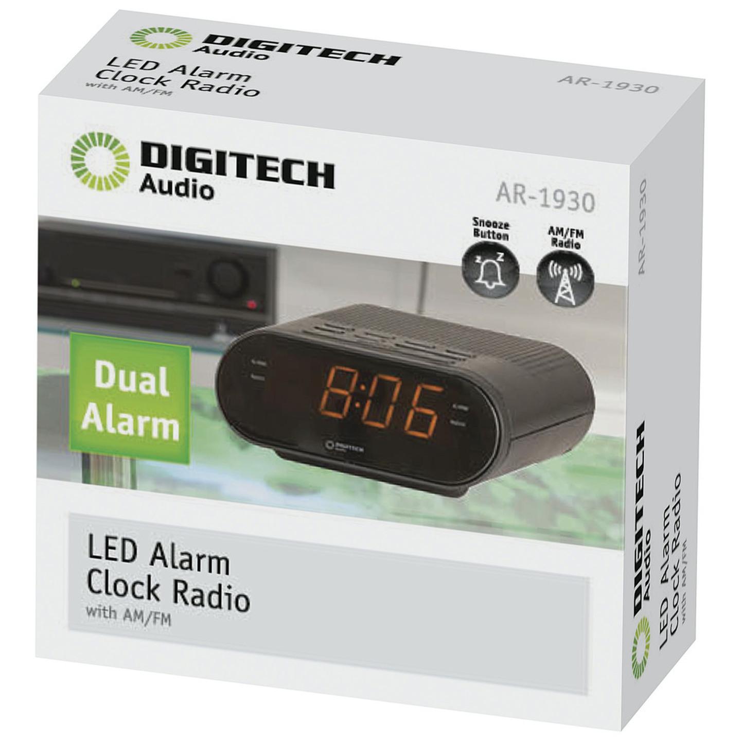 Digitech LED Clock with AM/FM Radio