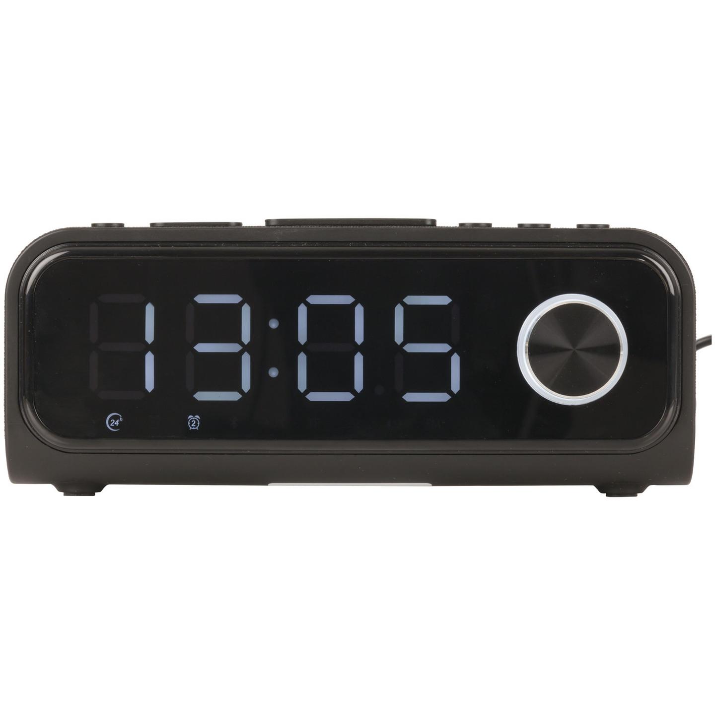 Alarm LED Clock Radio with QI Wireless Charging