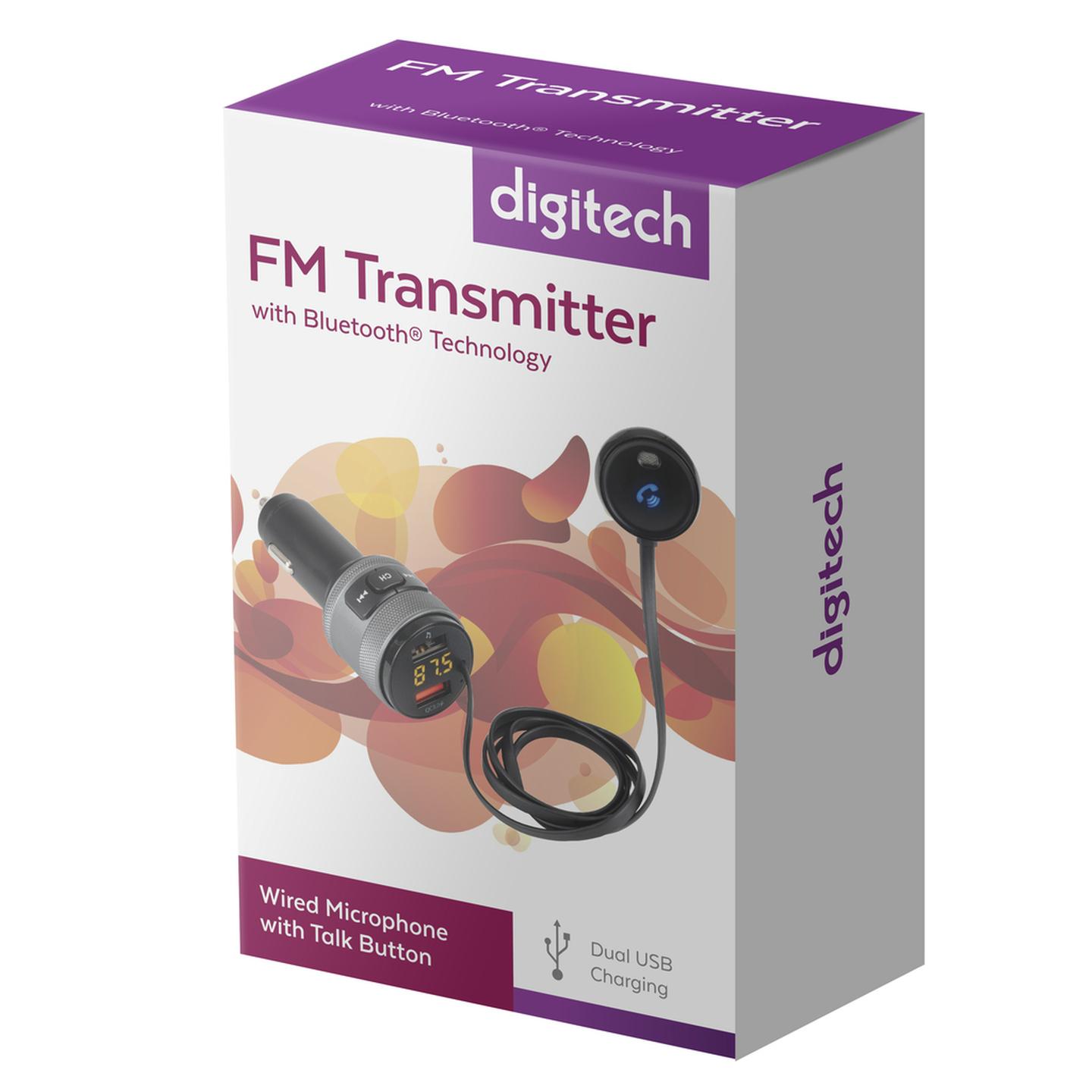 Digitech FM Transmitter with Bluetooth Technology USB and Microphone Extension