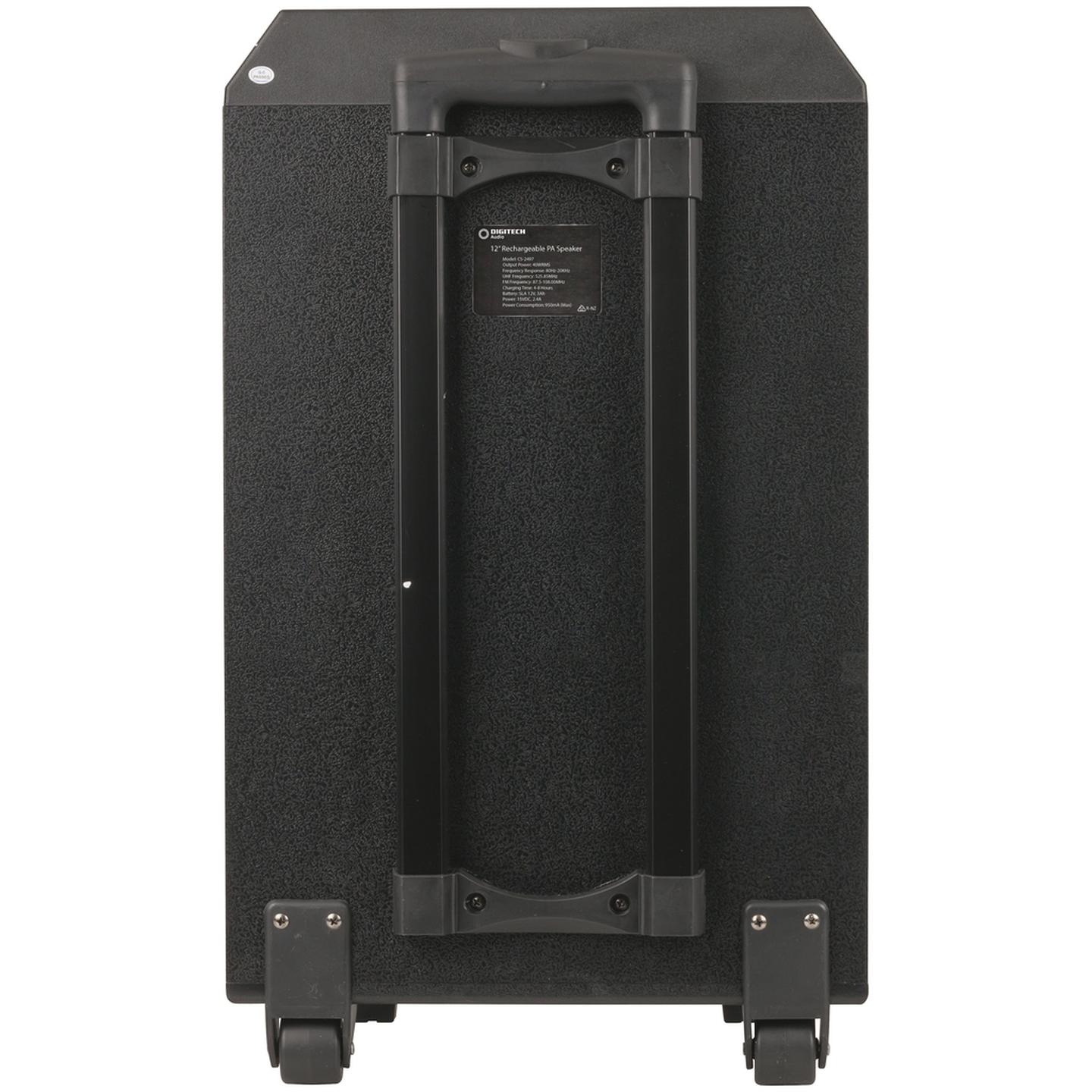 12 Inch Rechargeable PA Speaker with Wireless Microphone