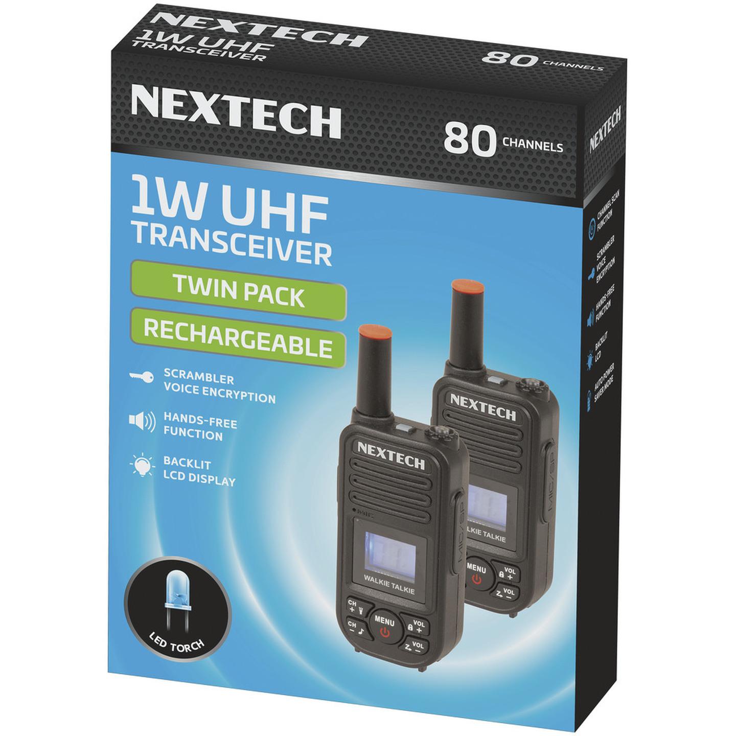 NEXTECH 1W UHF Transceiver Twin Pack