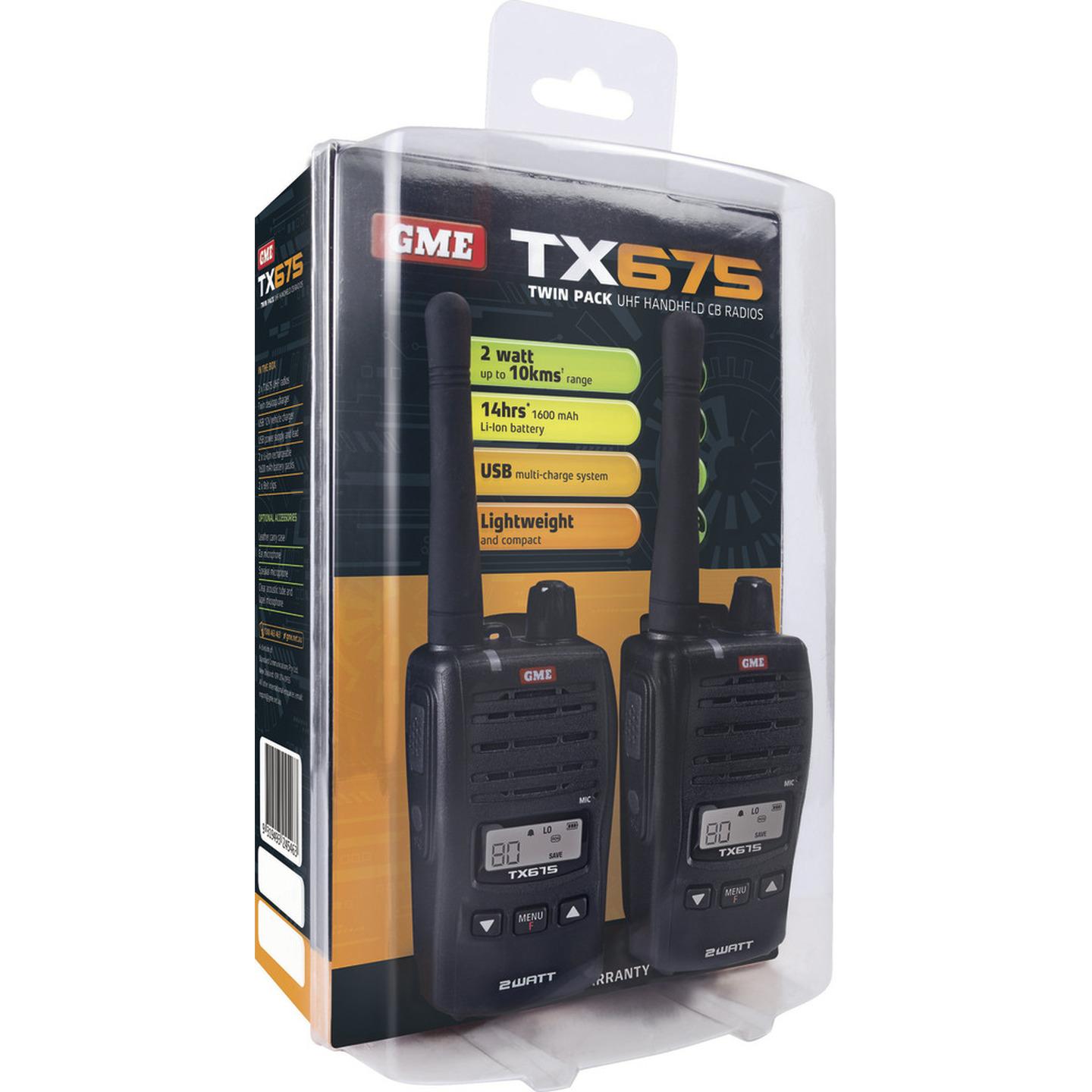 GME 2W UHF Transceiver Twin Pack TX675TP